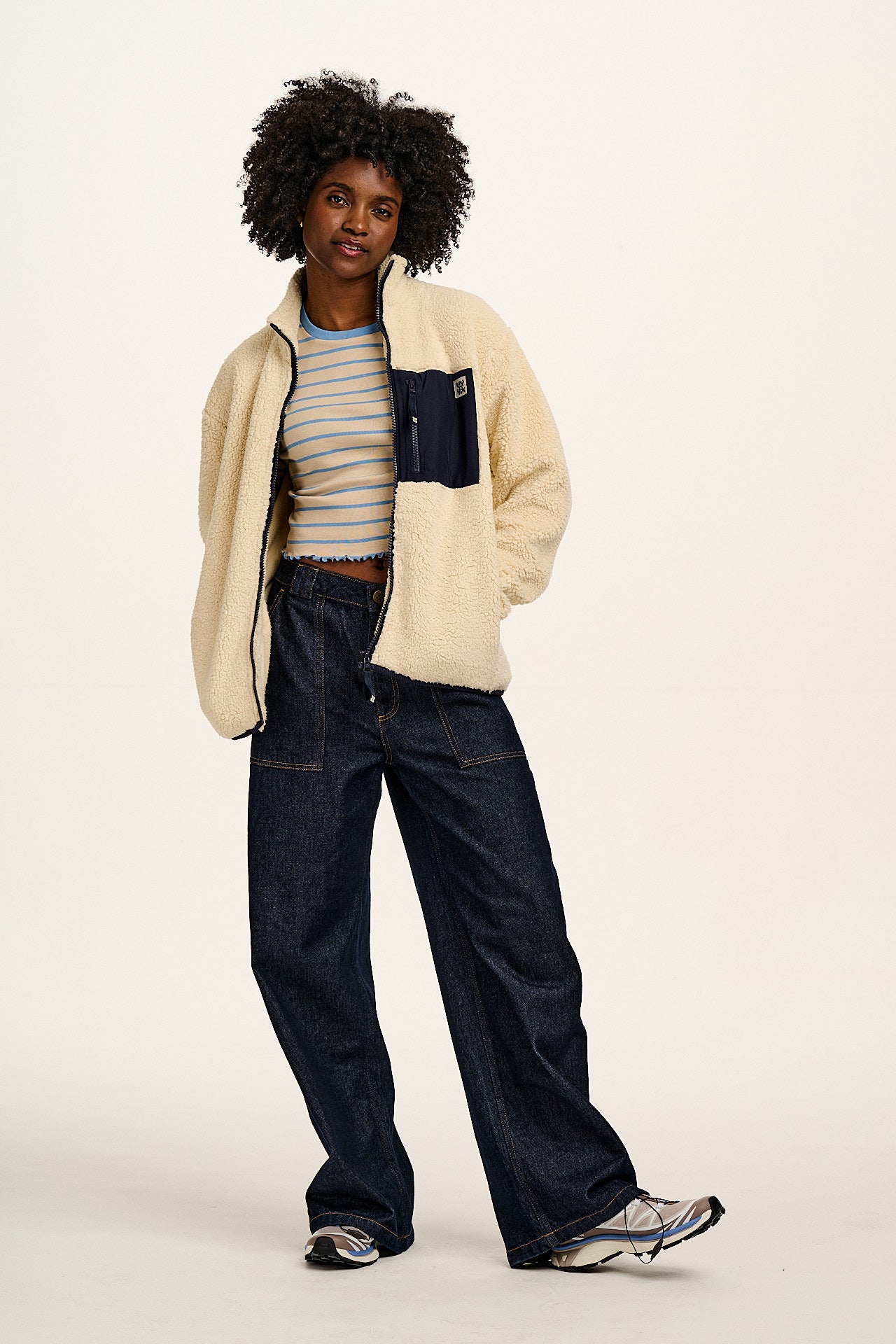 Harper - Borg Fleece Jacket in Cream