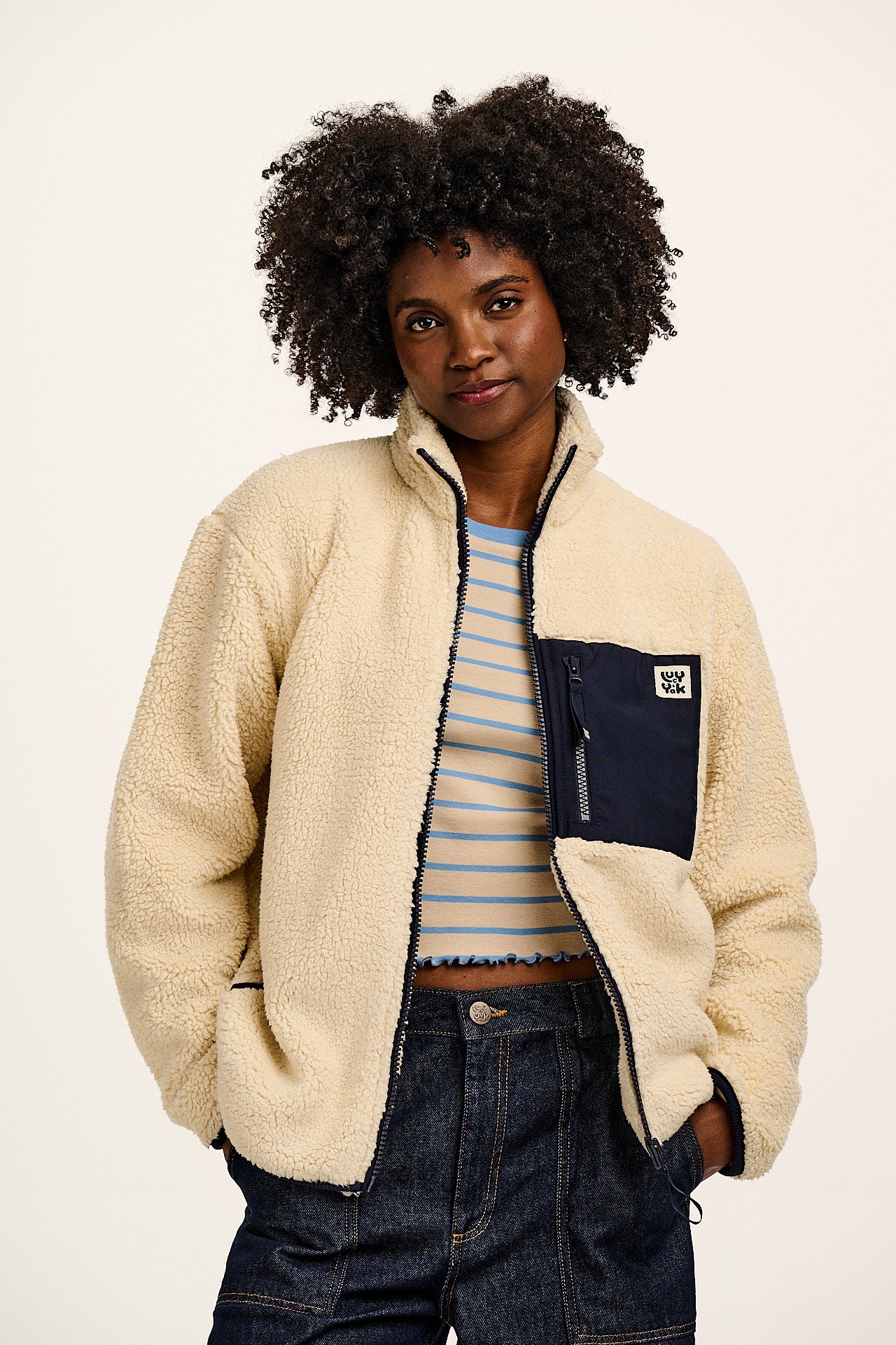 Harper - Borg Fleece Jacket in Cream – Lucy & Yak