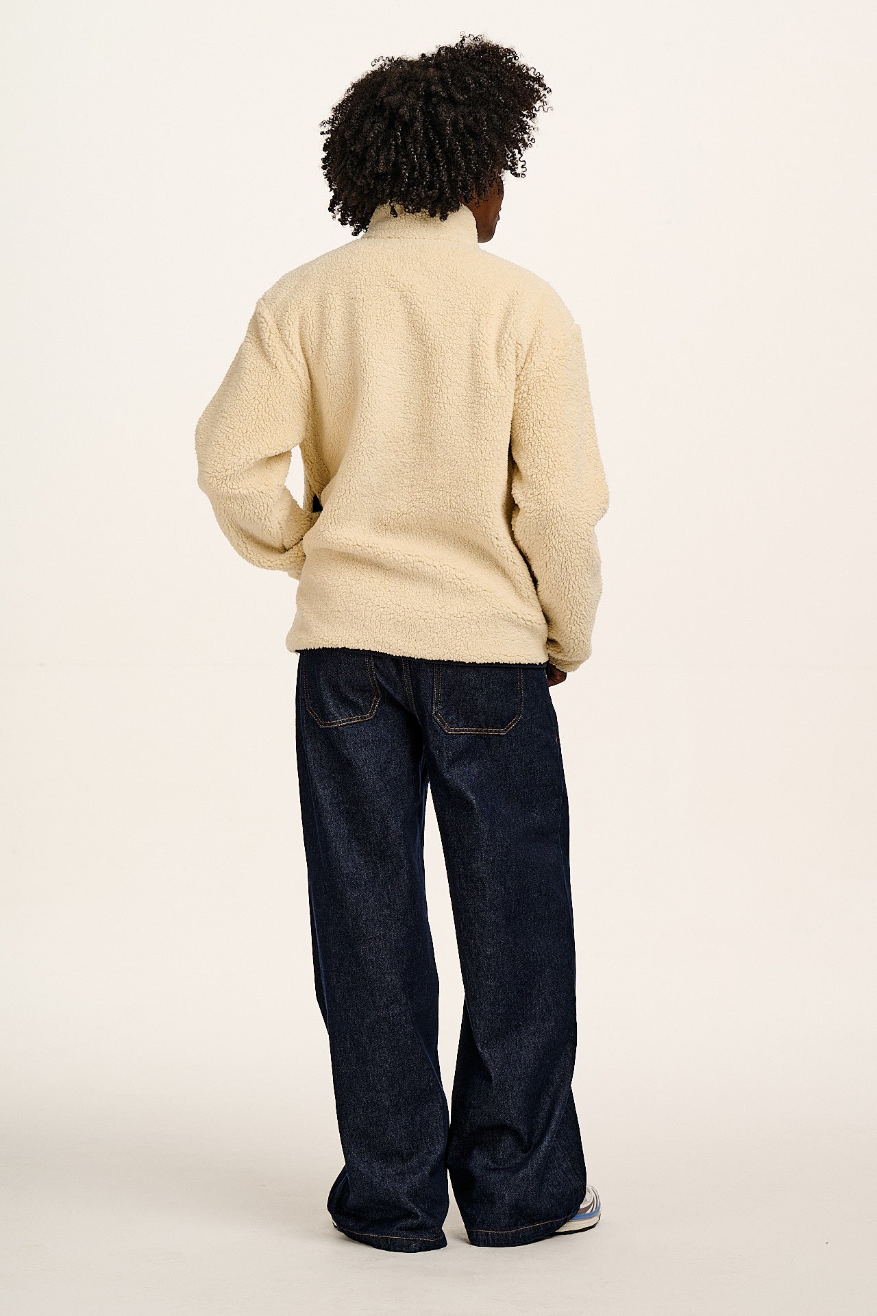 Harper - Borg Fleece Jacket in Cream