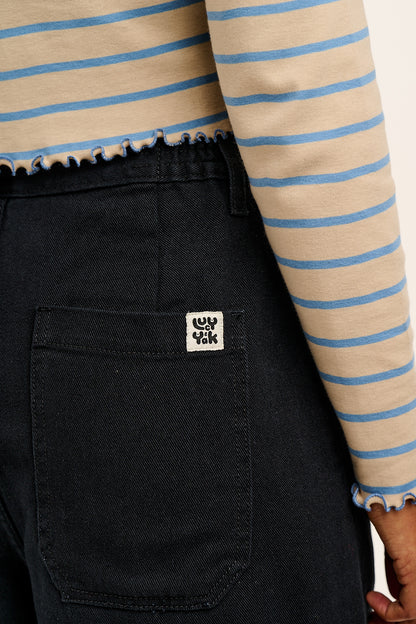 Cole - Wide Leg Denim Jeans in Black