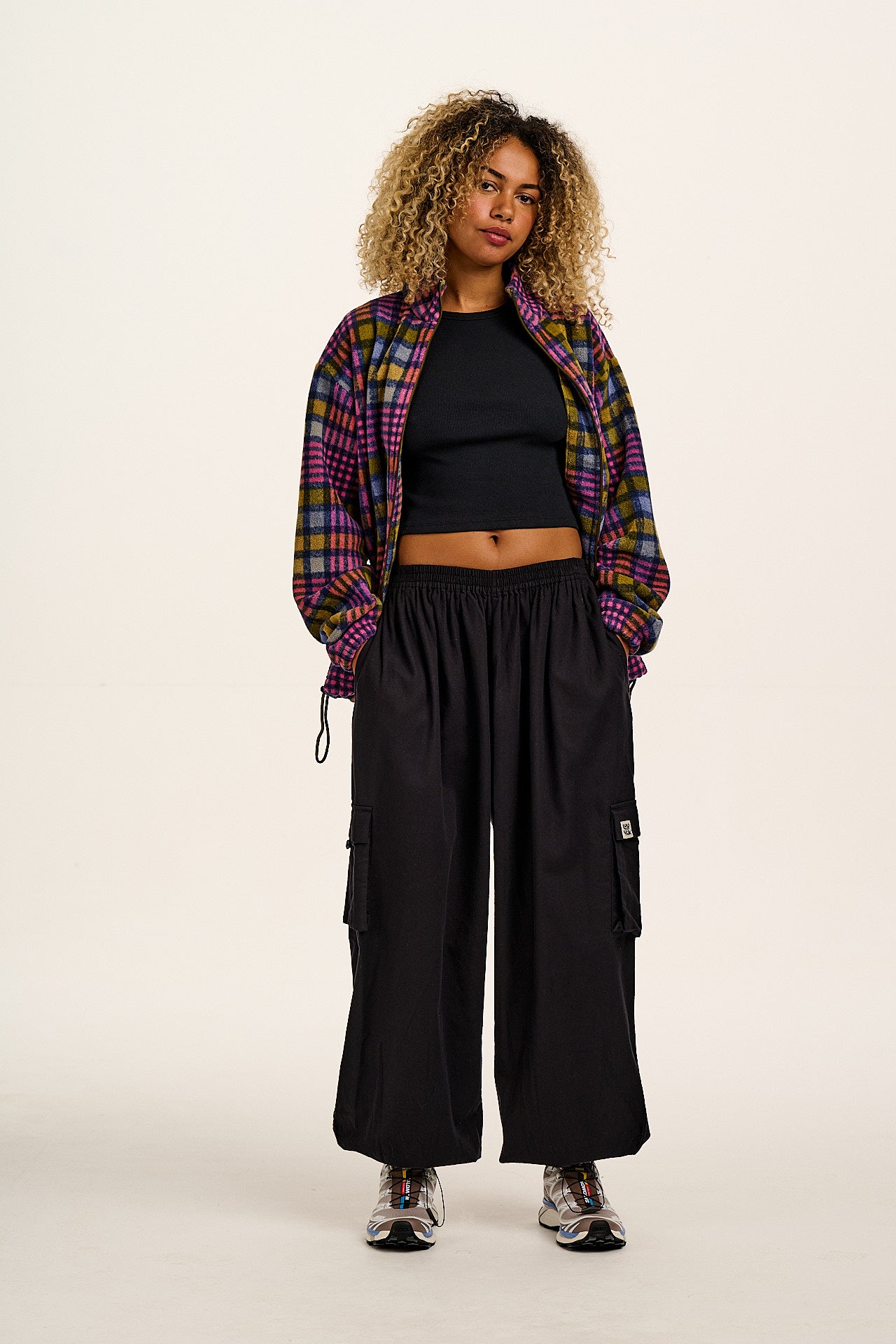 Rumi - Brushed Cotton Balloon Trousers in Black – Lucy & Yak