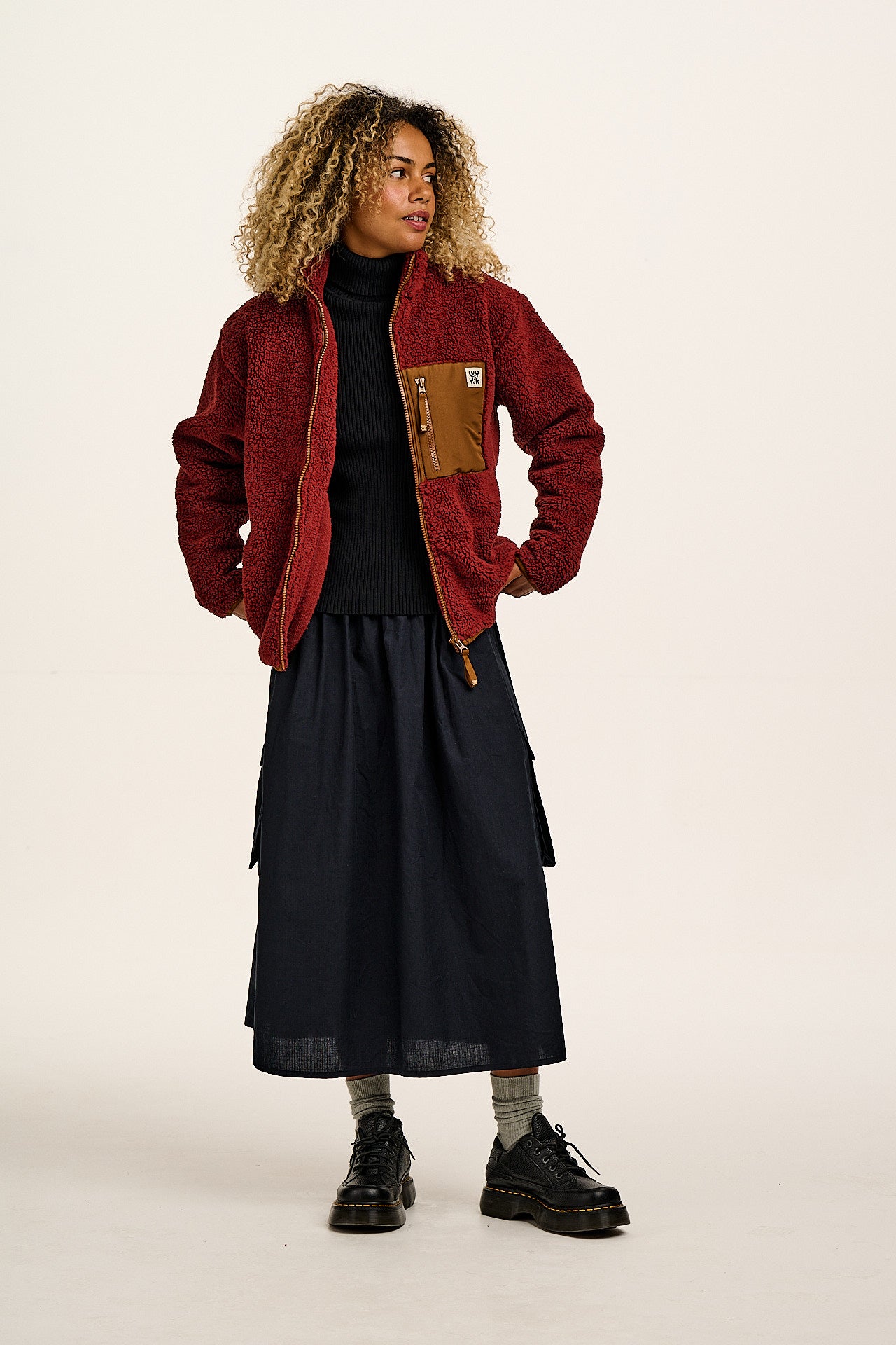 Harper - Borg Fleece Jacket in Jasper Red – Lucy & Yak