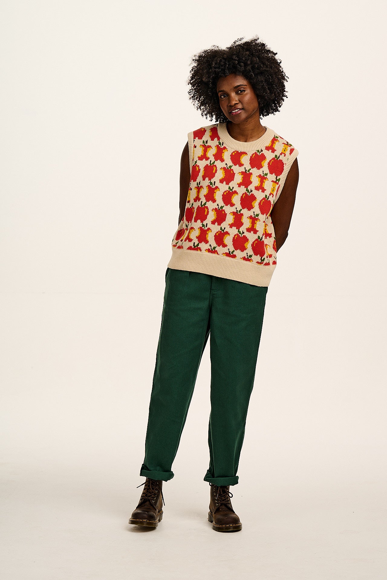 Addison - Cotton Jeans in Posy Green