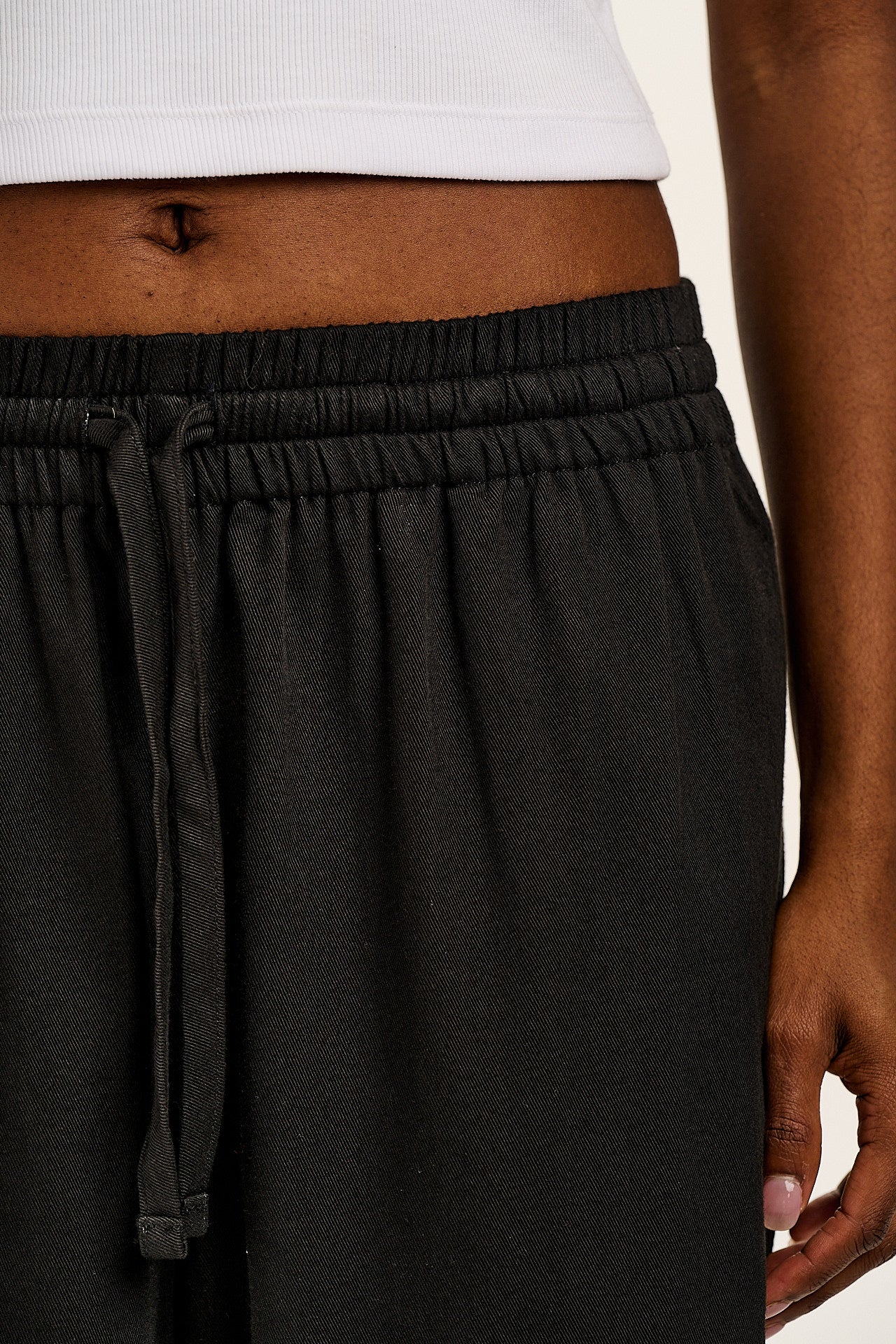 Chuck - Wide Leg Cotton Trousers in Black