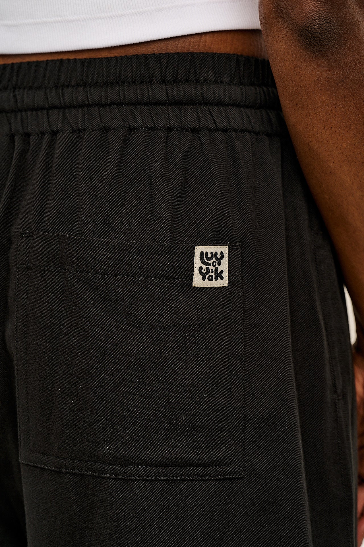 Chuck - Wide Leg Cotton Trousers in Black