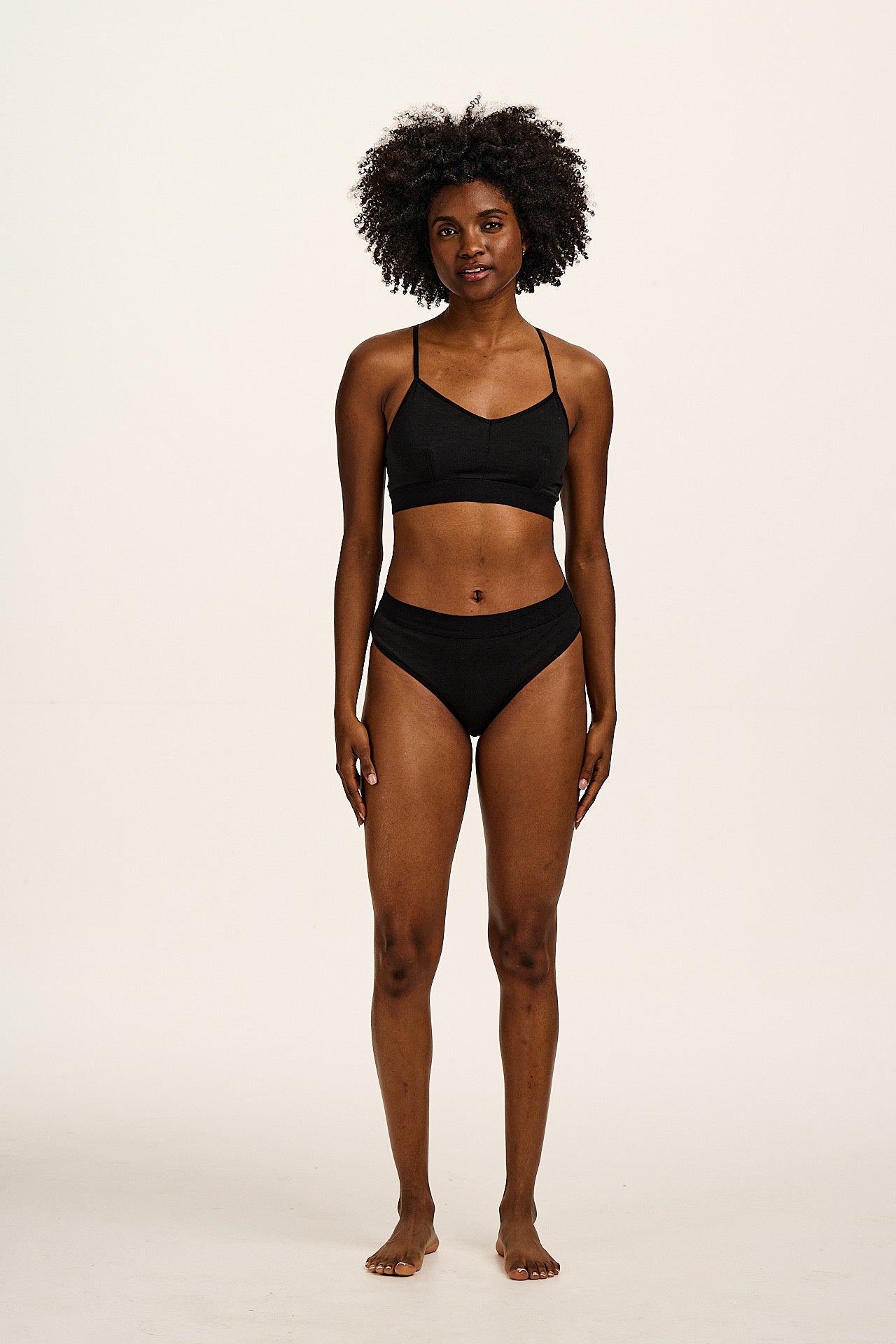 Cora - Cotton & Bamboo Bikini Pant in Black