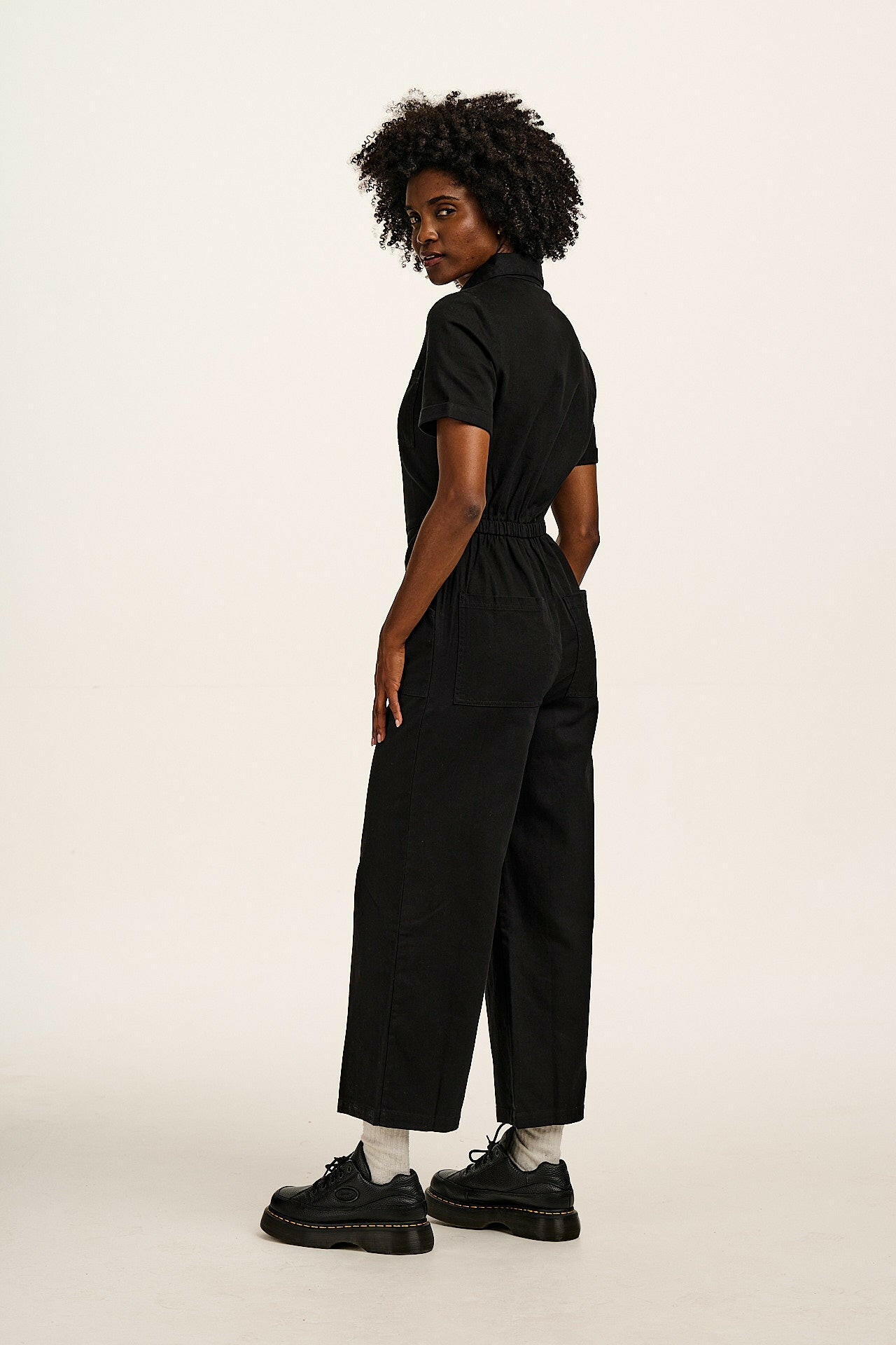 Ragan - Cotton Jumpsuit in Black