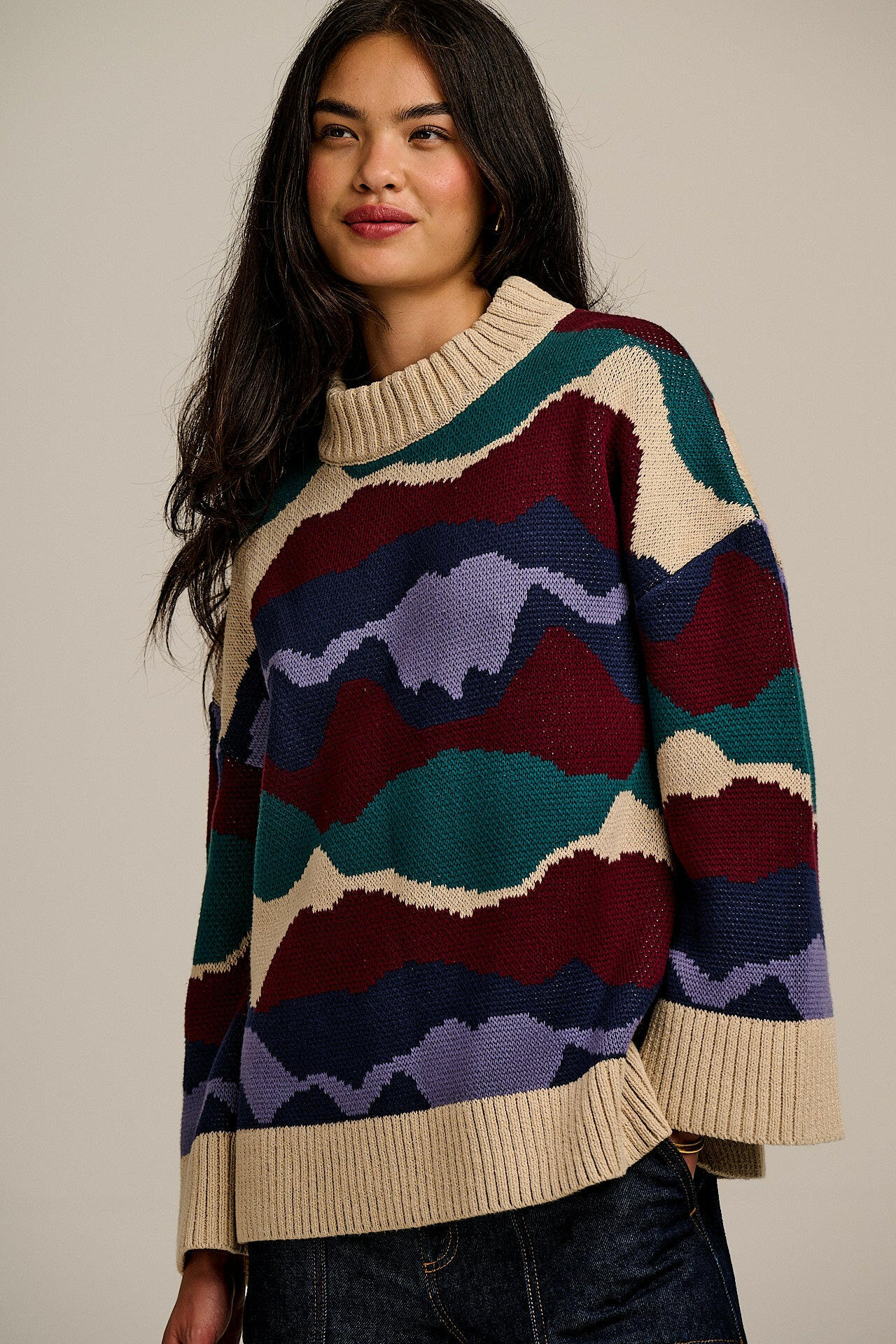 Amari - Oversized Knitted Jumper in Ethereal Landscape