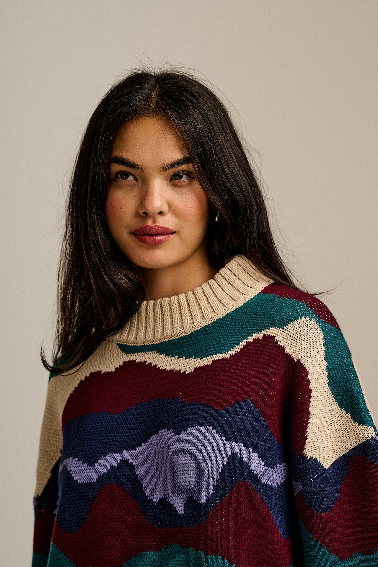 Amari - Oversized Knitted Jumper in Ethereal Landscape