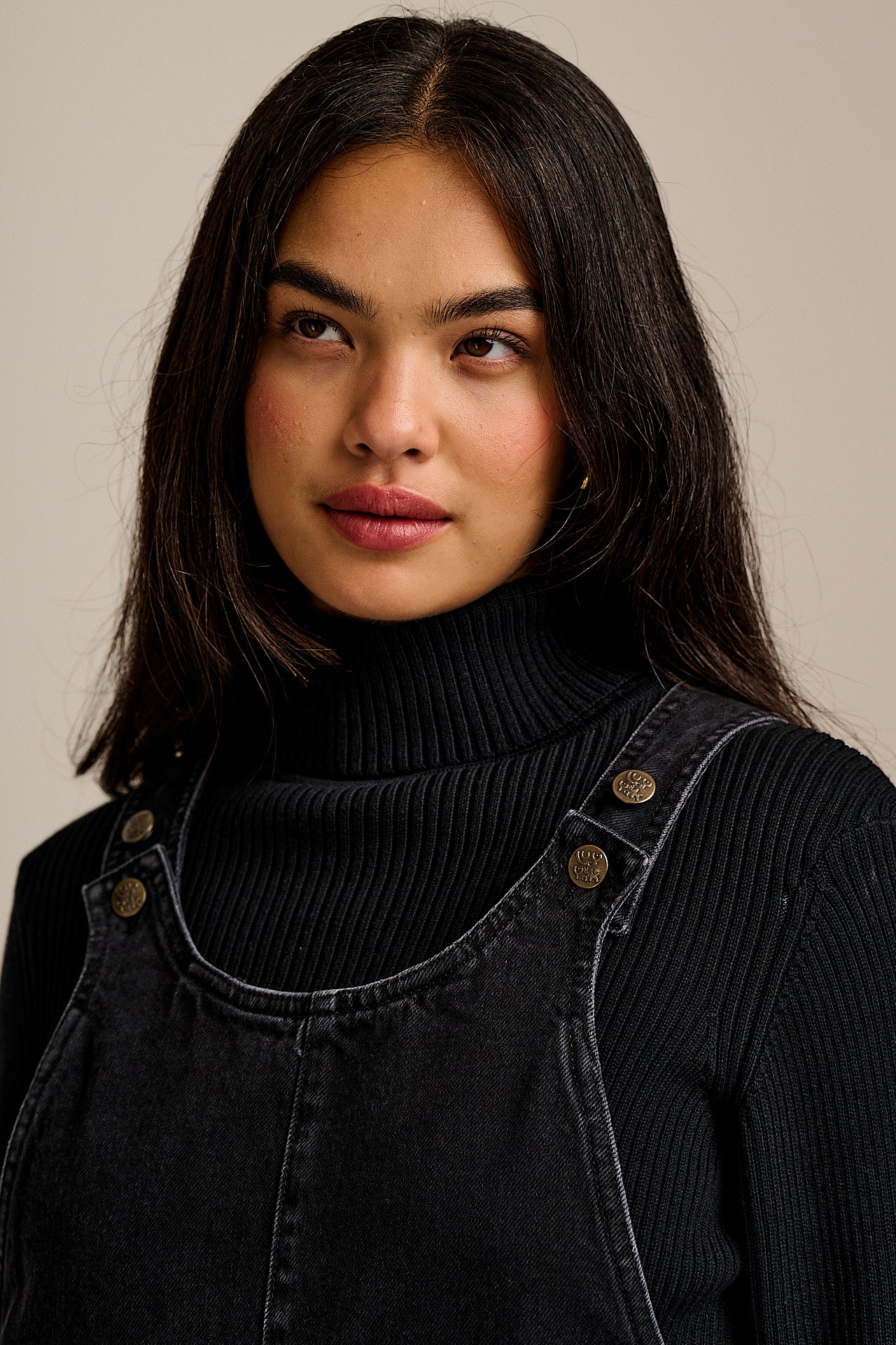 Lily - Denim Midi Dress in Blackwash Denim