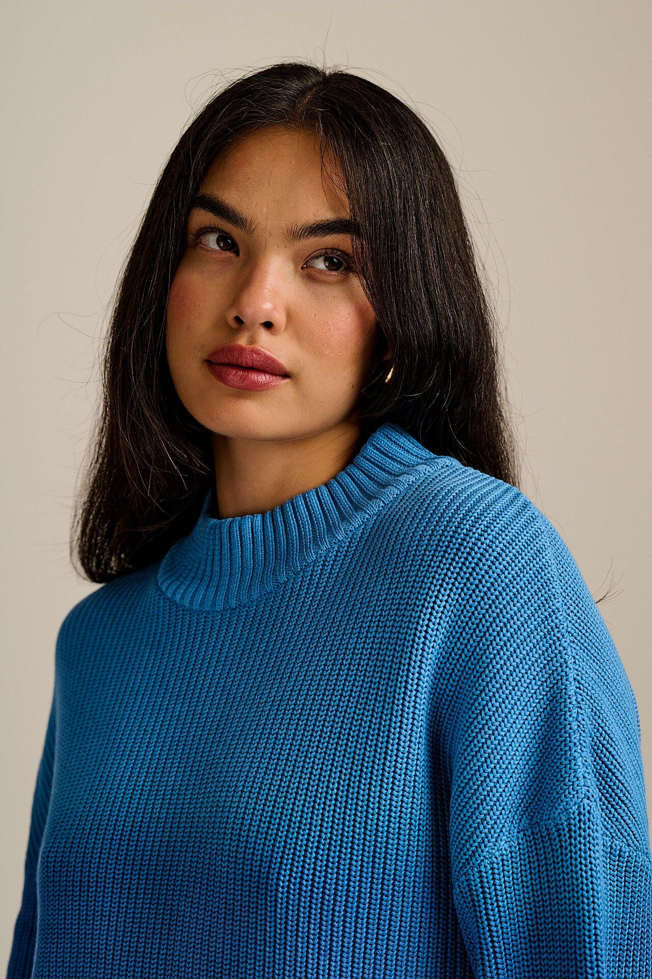 Amari - Oversized Knitted Jumper in Inked Blue Ombre