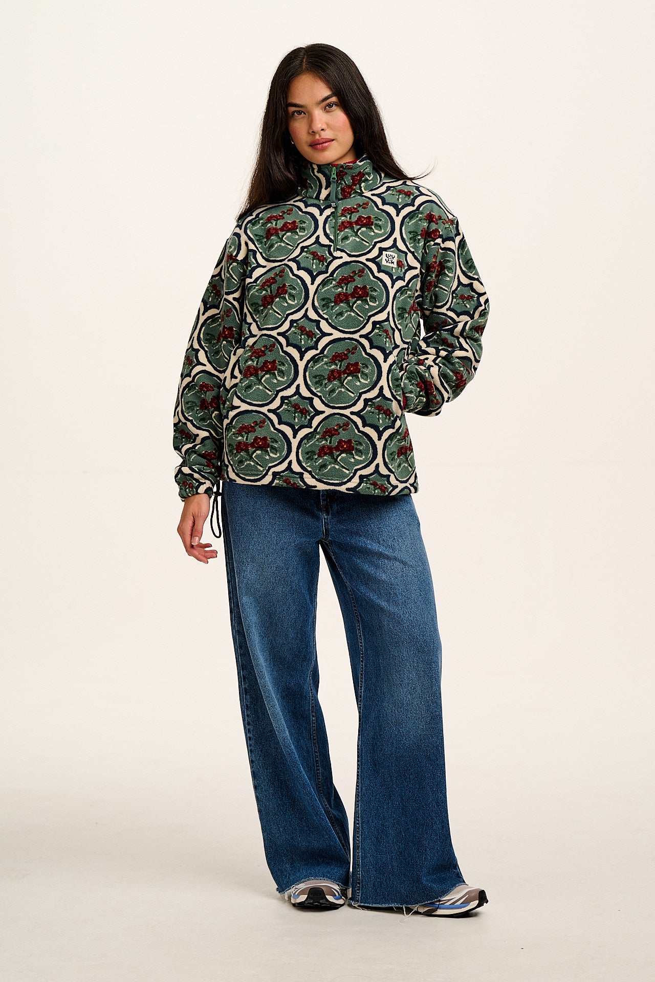 Stevie - Polar Fleece in Green Floral