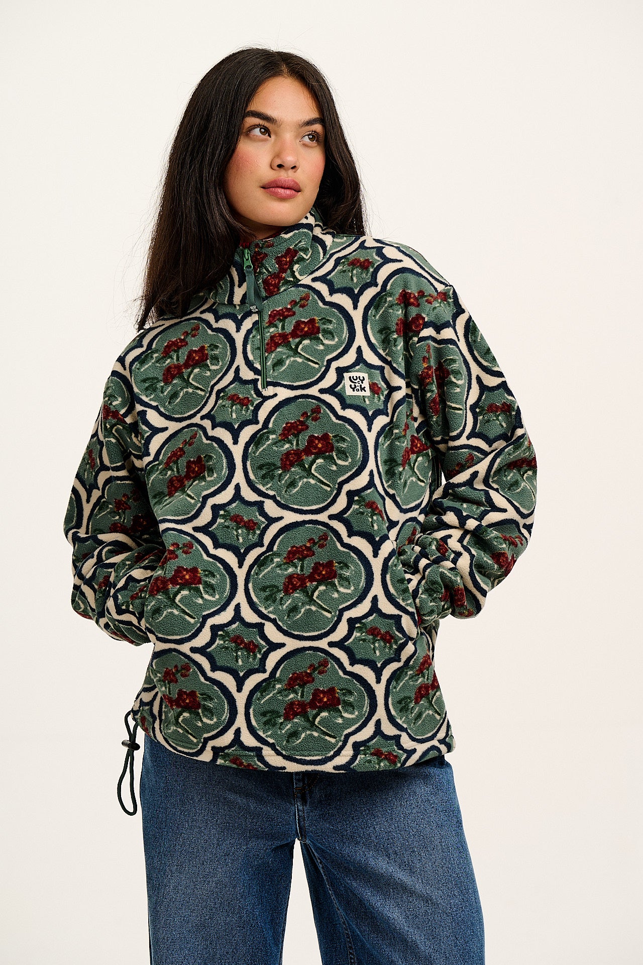 Stevie - Polar Fleece in Green Floral