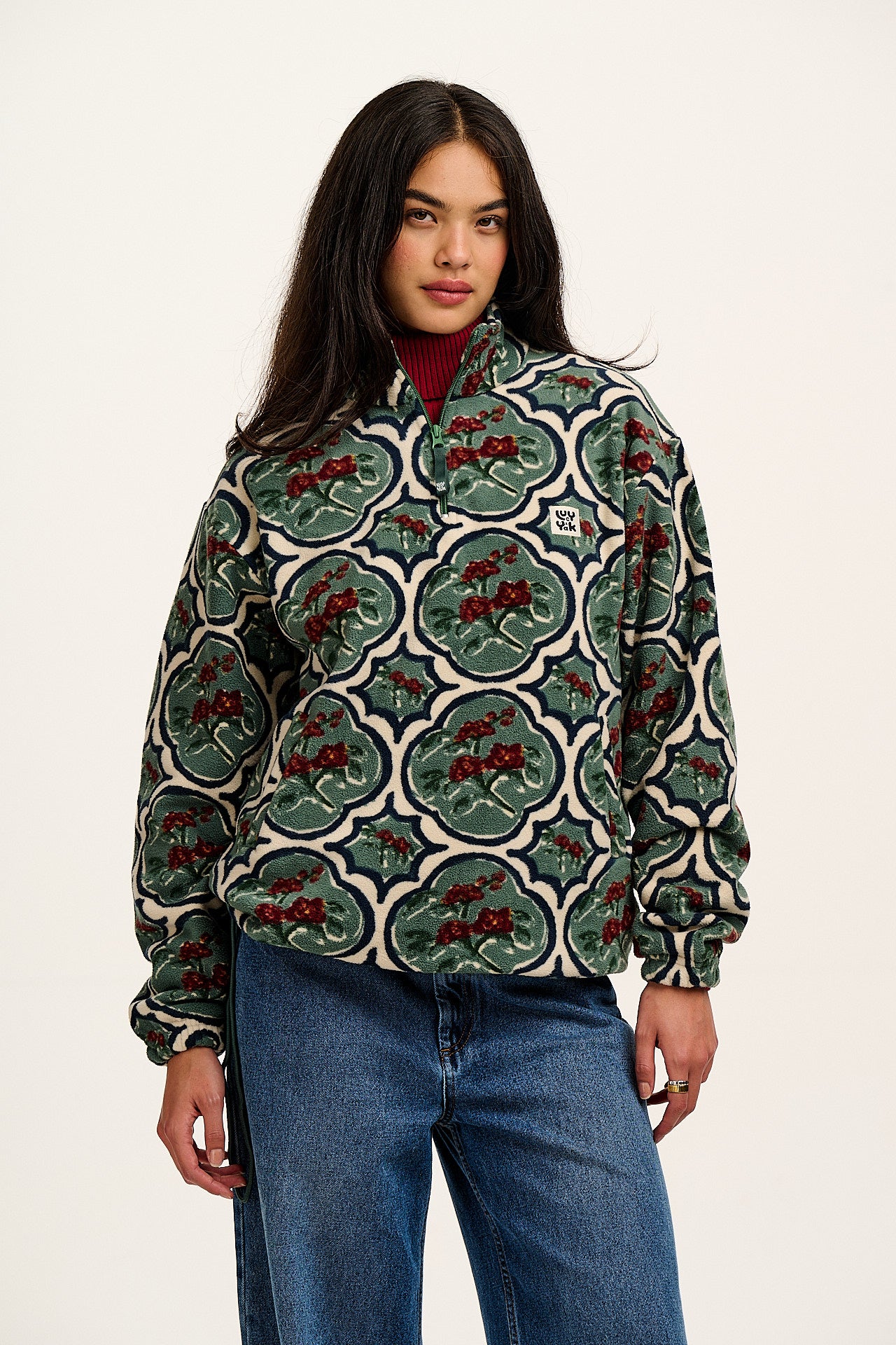 Stevie - Polar Fleece in Green Floral