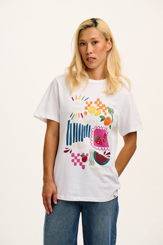 Denver - Cotton T-Shirt in White - Juice Print
