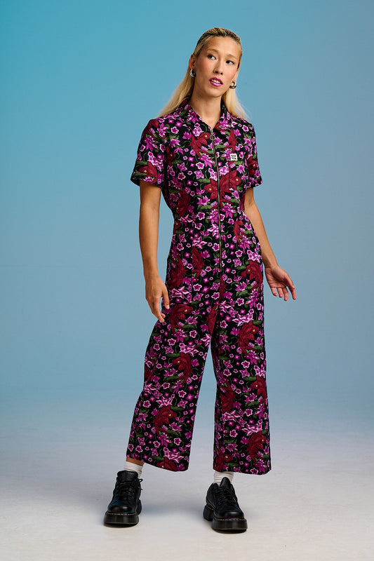 Ragan - Cotton Jumpsuit in Pink Koi