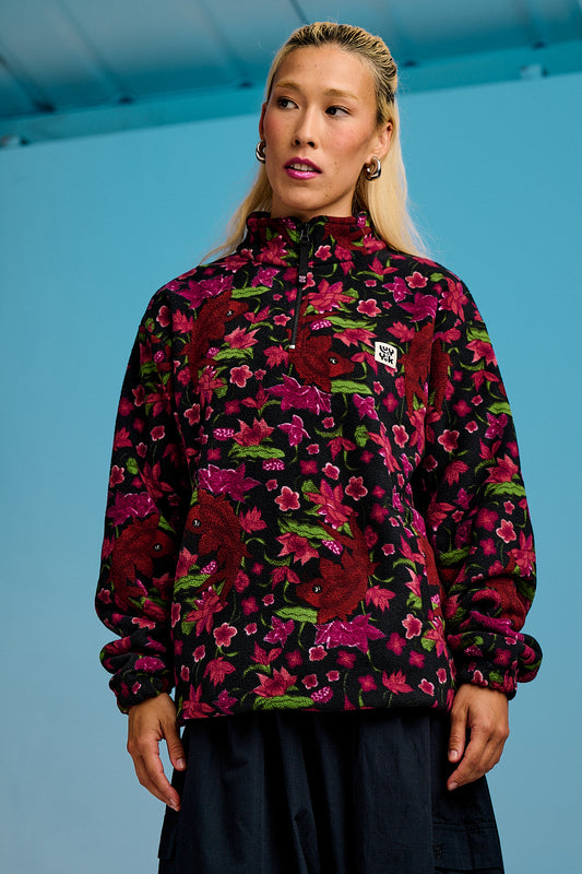 Stevie - Polar Fleece in Pink Koi Print