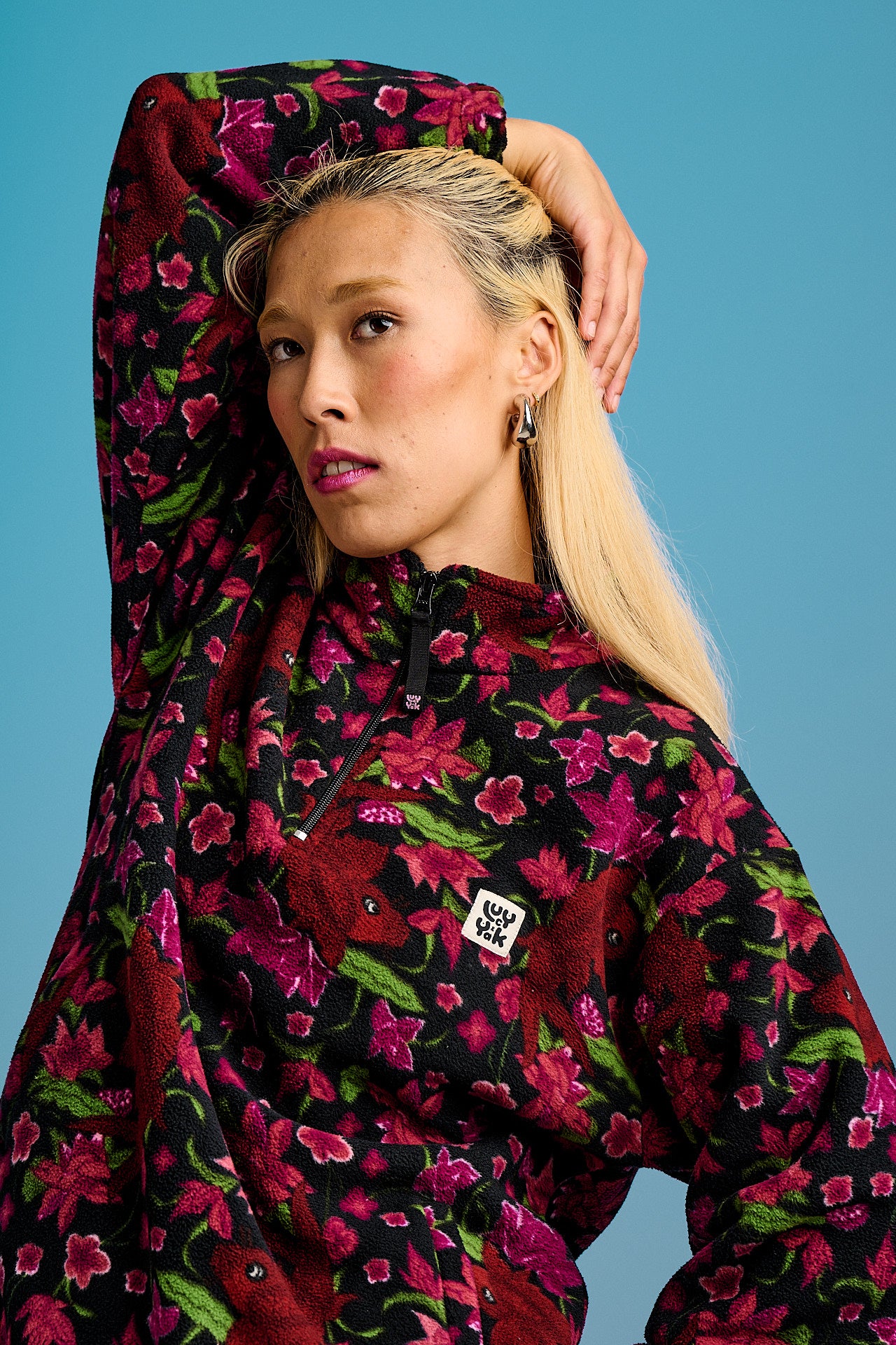 Stevie - Polar Fleece in Pink Koi Print