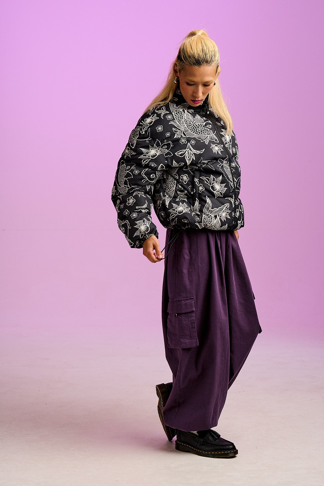 Paloma - Puffer Jacket in Koi Print