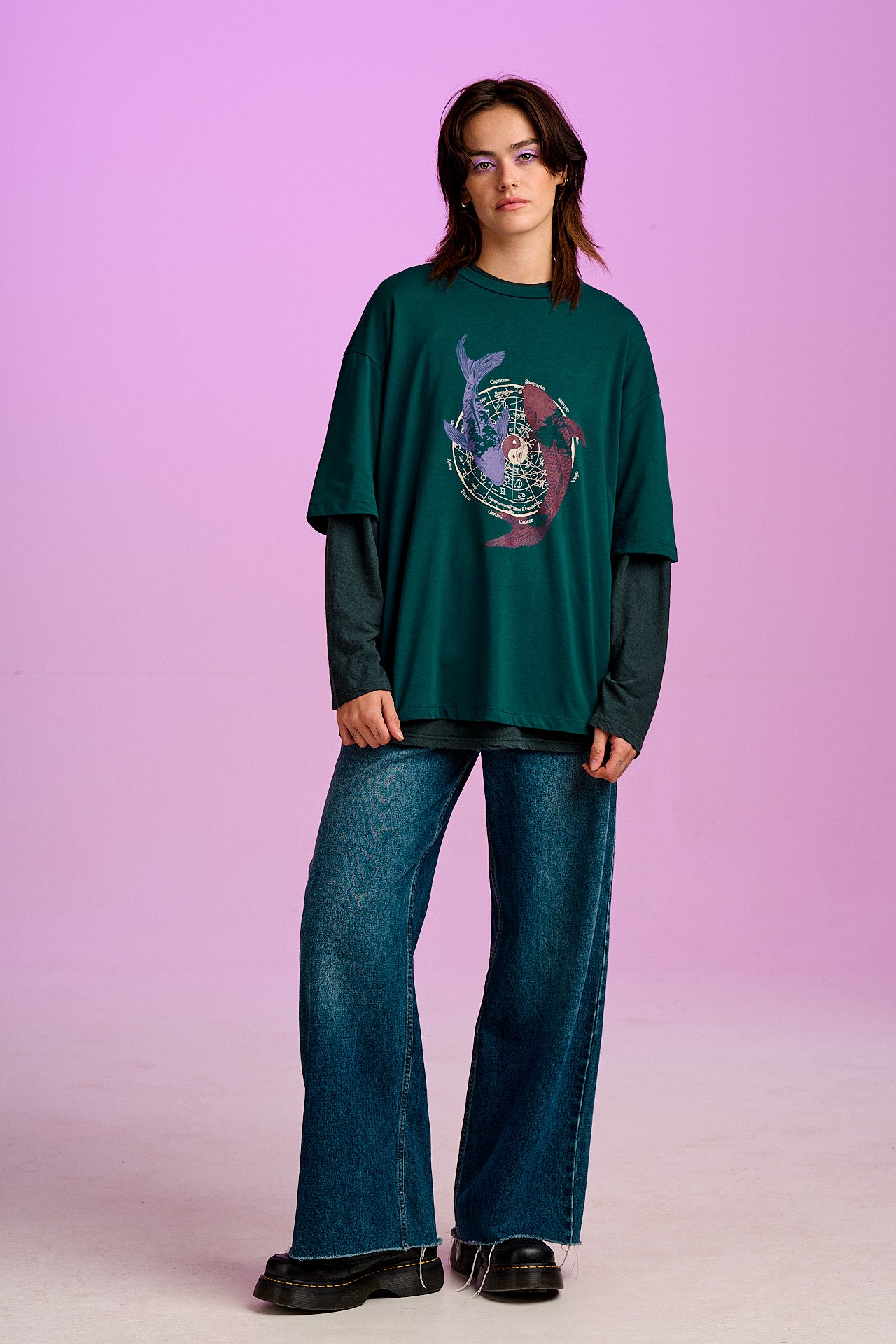 Benny - Oversized Cotton T-Shirt in Koi Print