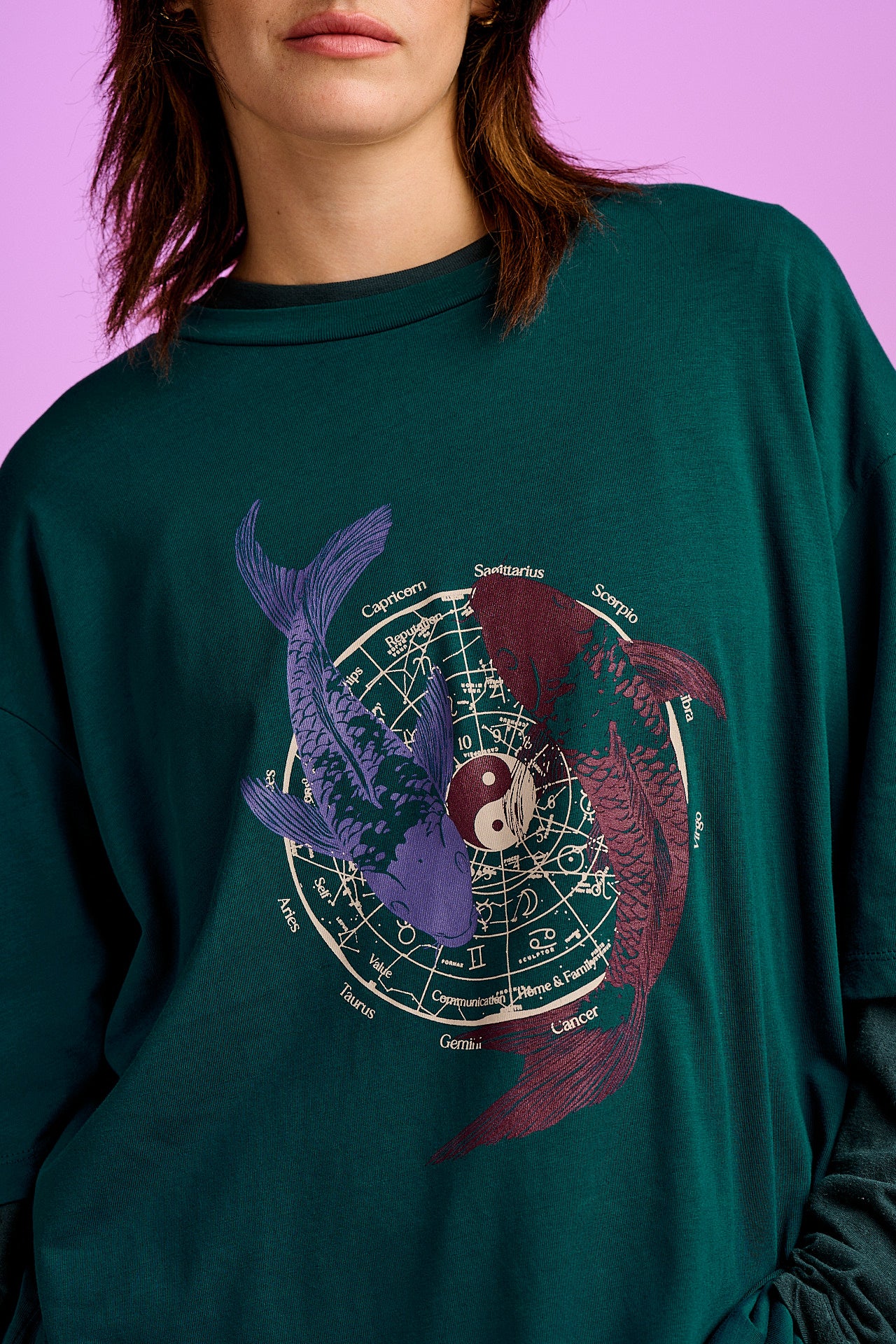 Benny - Oversized Cotton T-Shirt in Koi Print