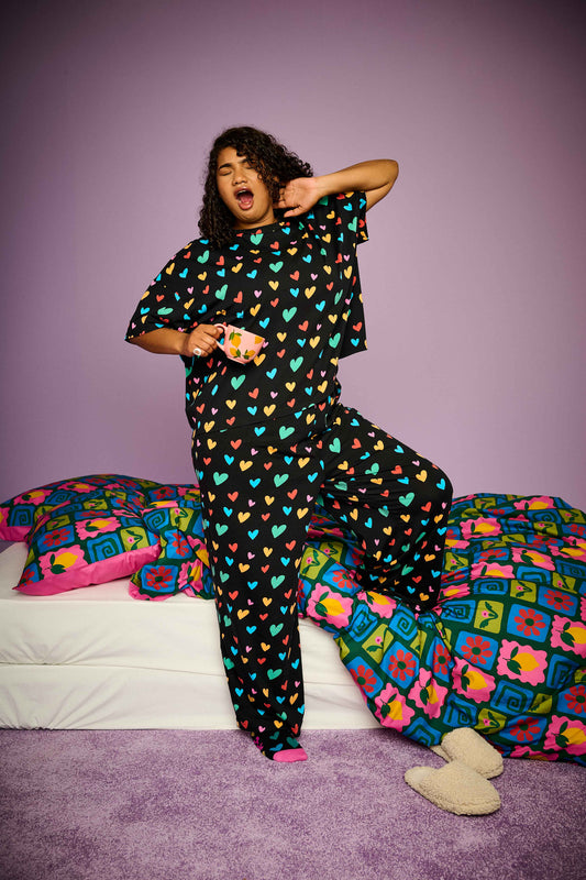 Sabrina - Soft Cotton Pyjamas in Multi Cupid