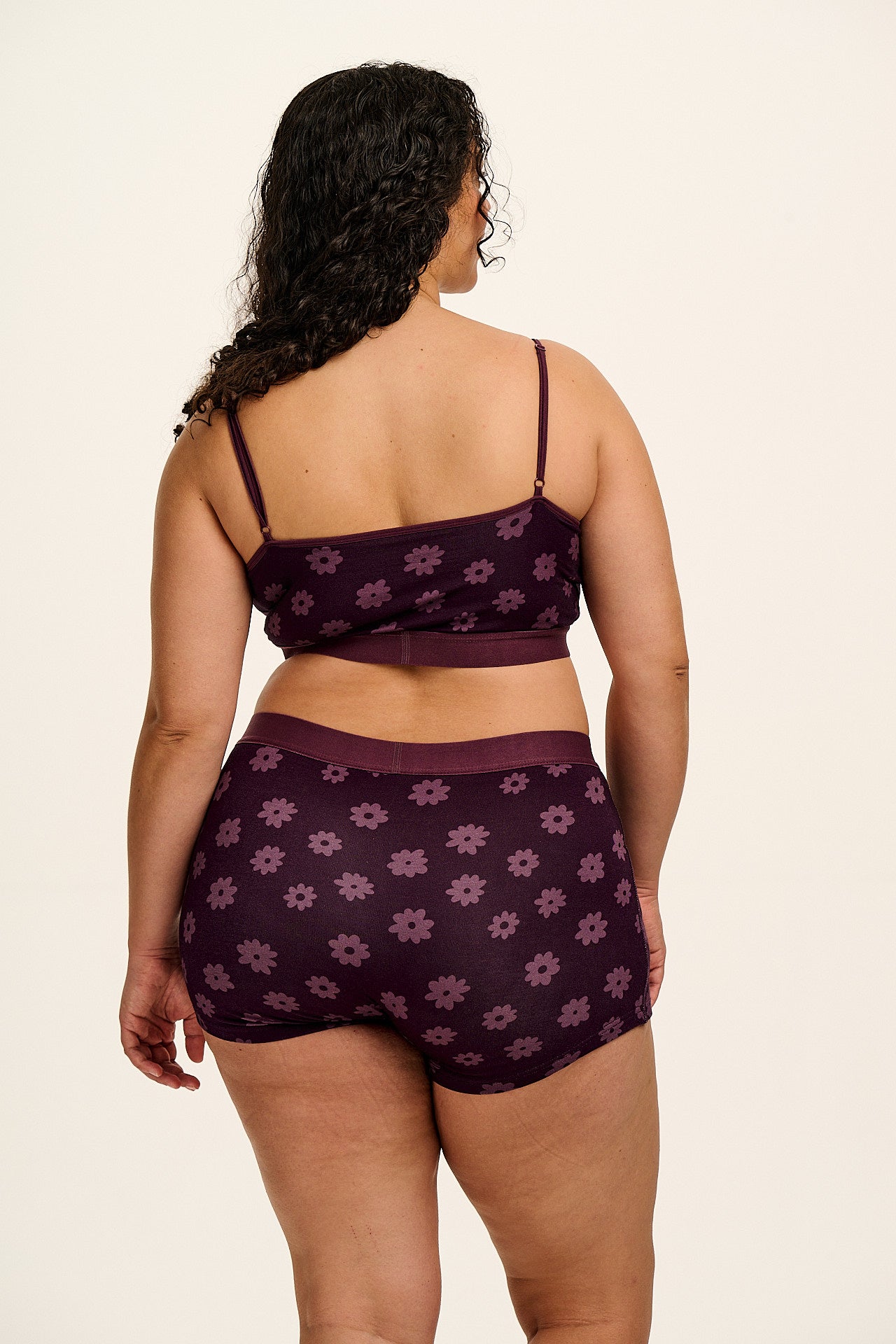 Joey - Cotton & Bamboo Boxer Shorts in Purple Delano Print