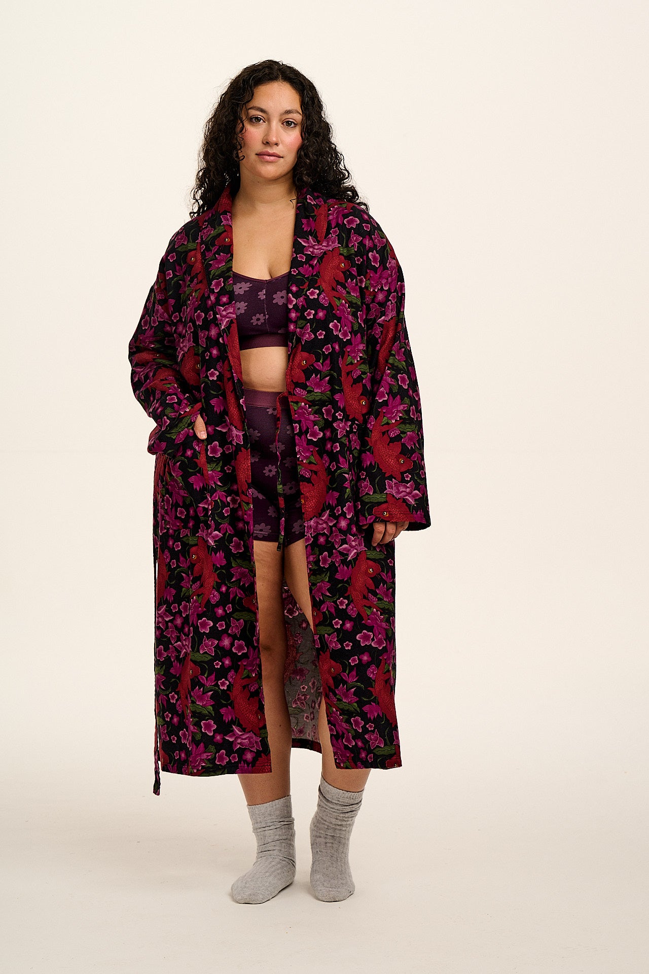 Ruby - Cotton & Bamboo Crop Top Bralette in Purple Delano