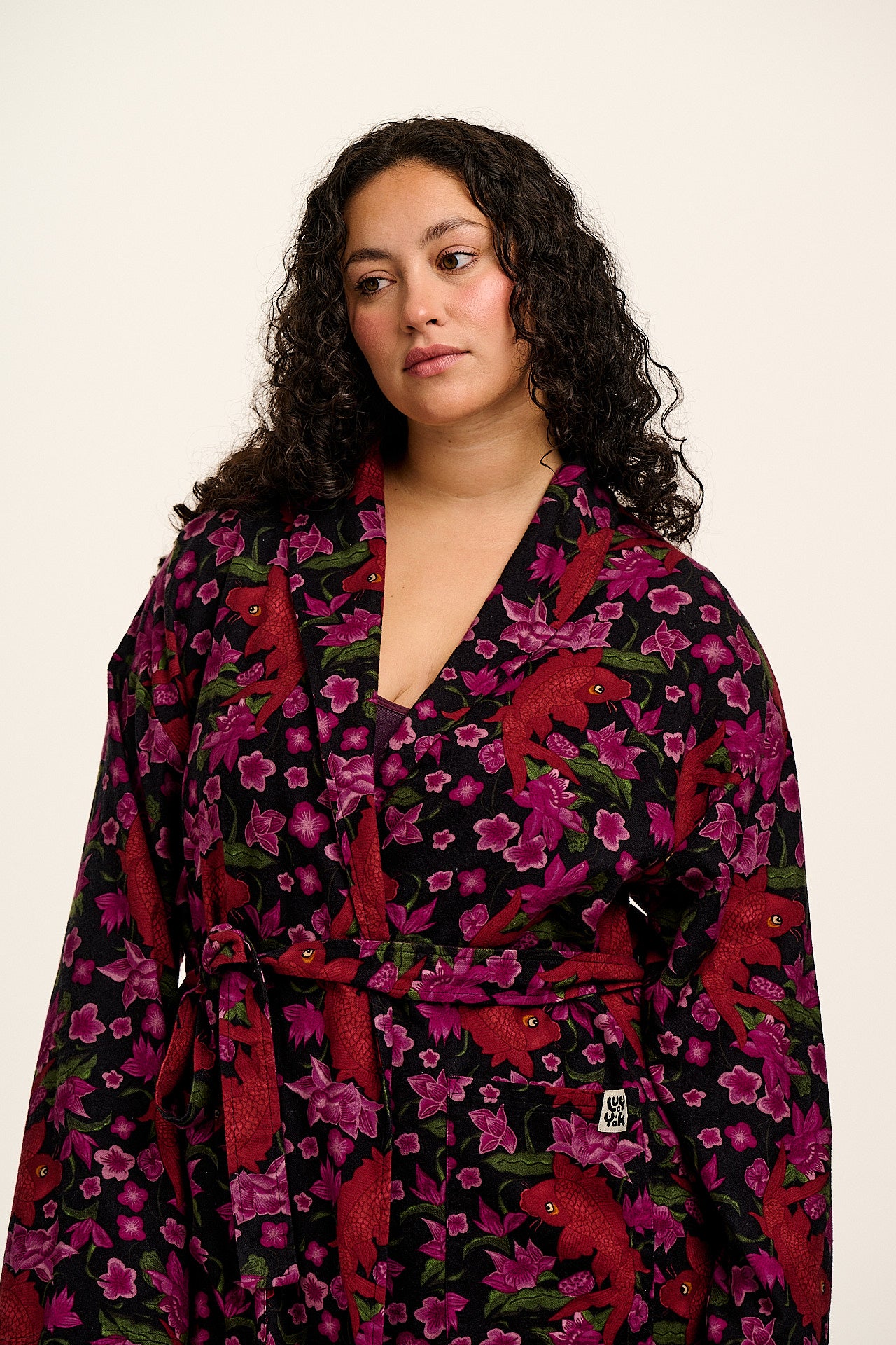 Braydon - Brushed Cotton Robe in Pink Koi