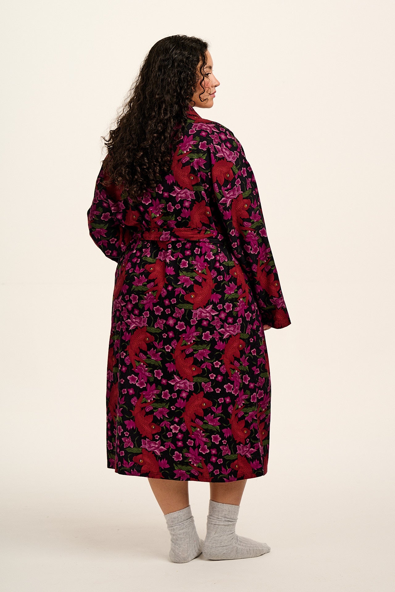 Braydon - Brushed Cotton Robe in Pink Koi