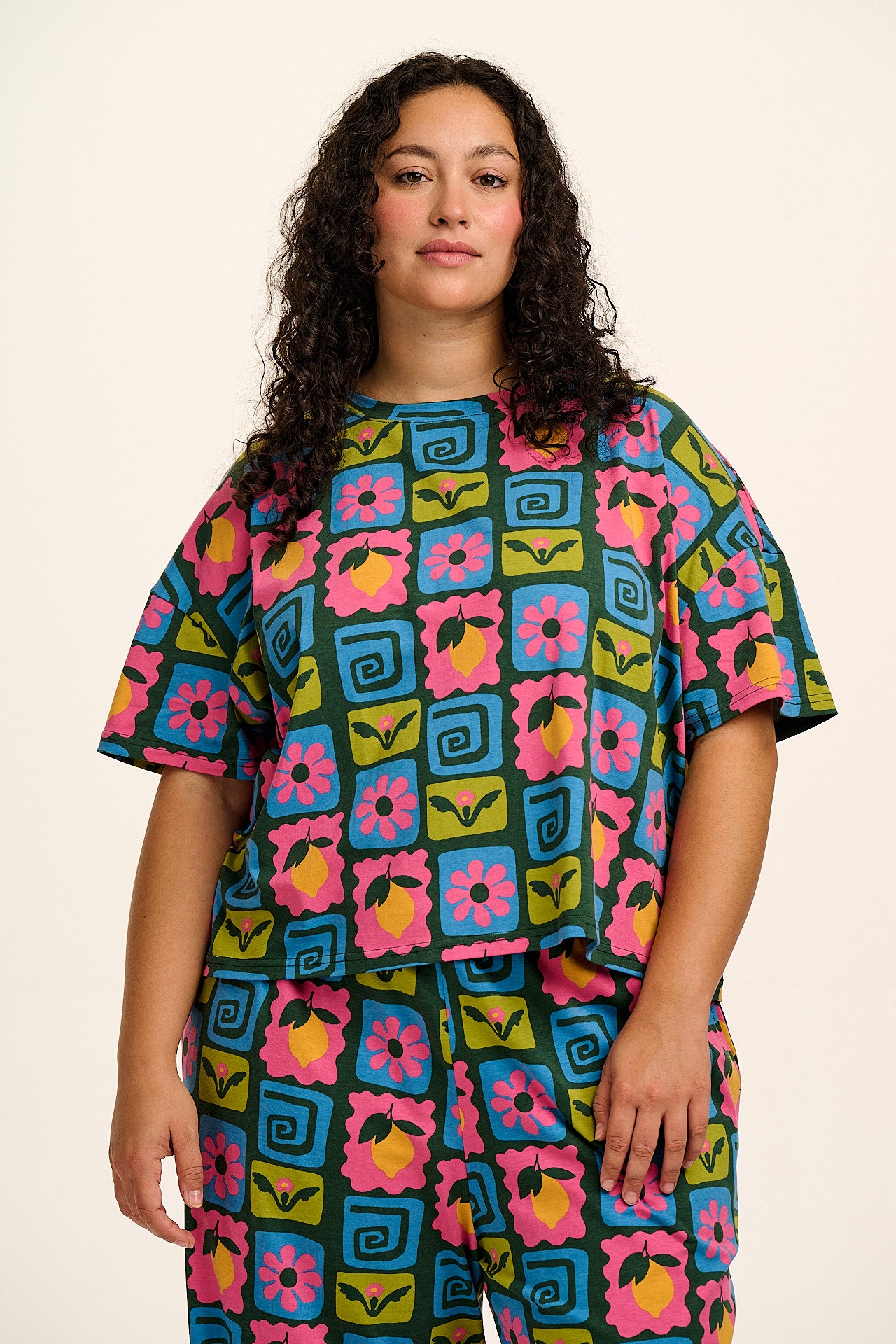 Sabrina - Soft Cotton Pyjamas in Fruity Patchwork