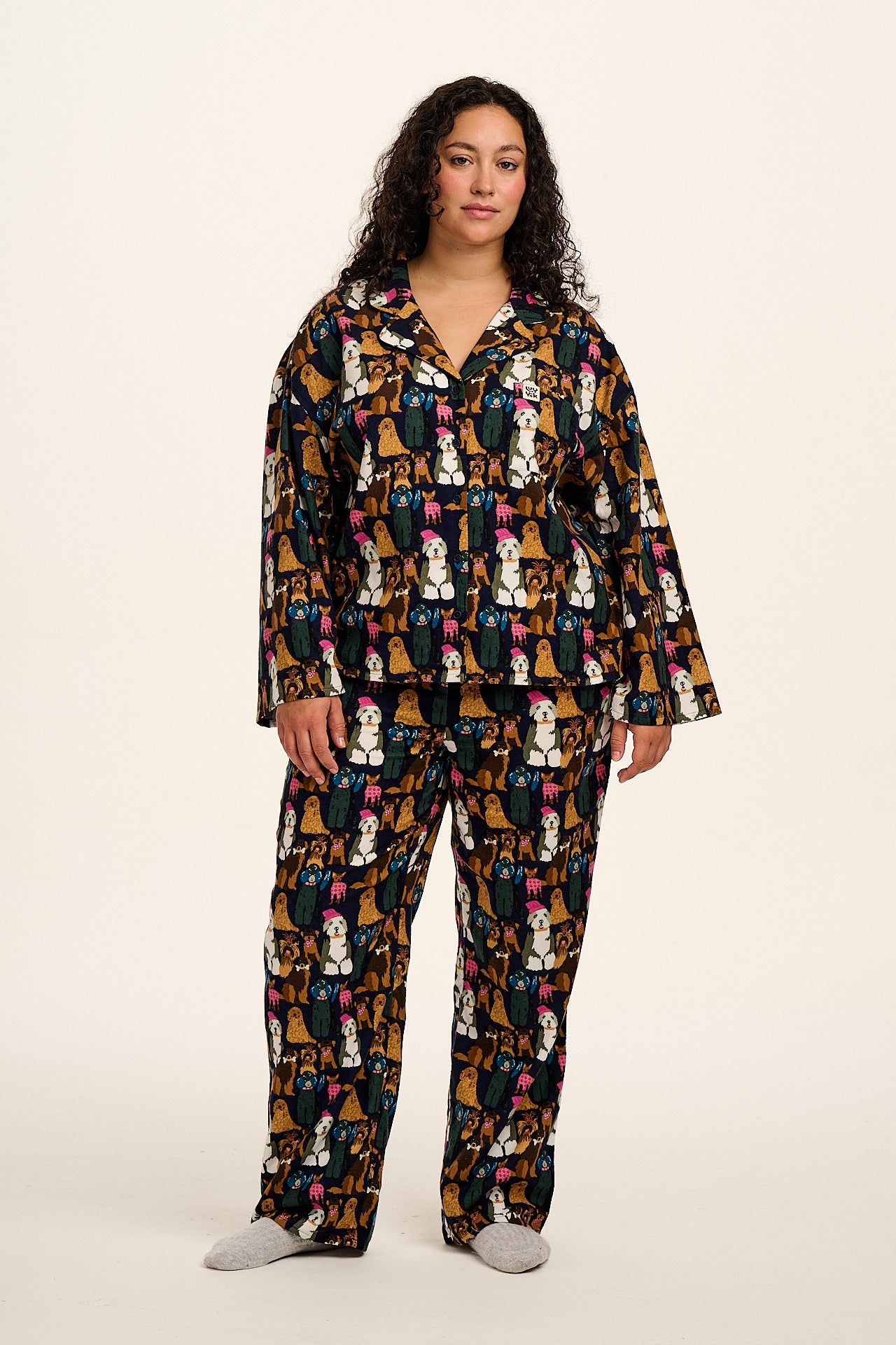 Dreamer - Brushed Cotton Pyjamas Set in Puppy Club