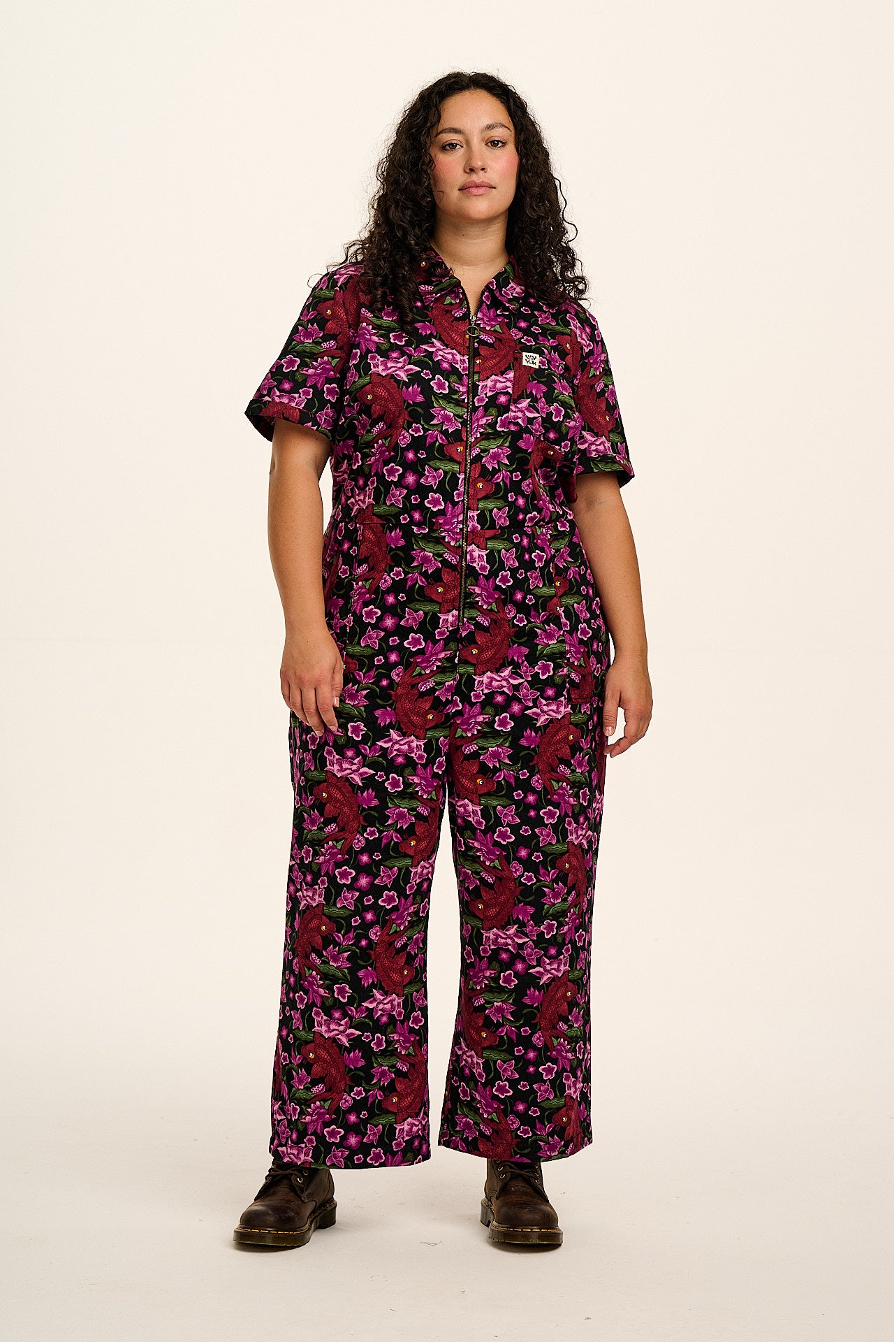 Ragan - Cotton Jumpsuit in Pink Koi