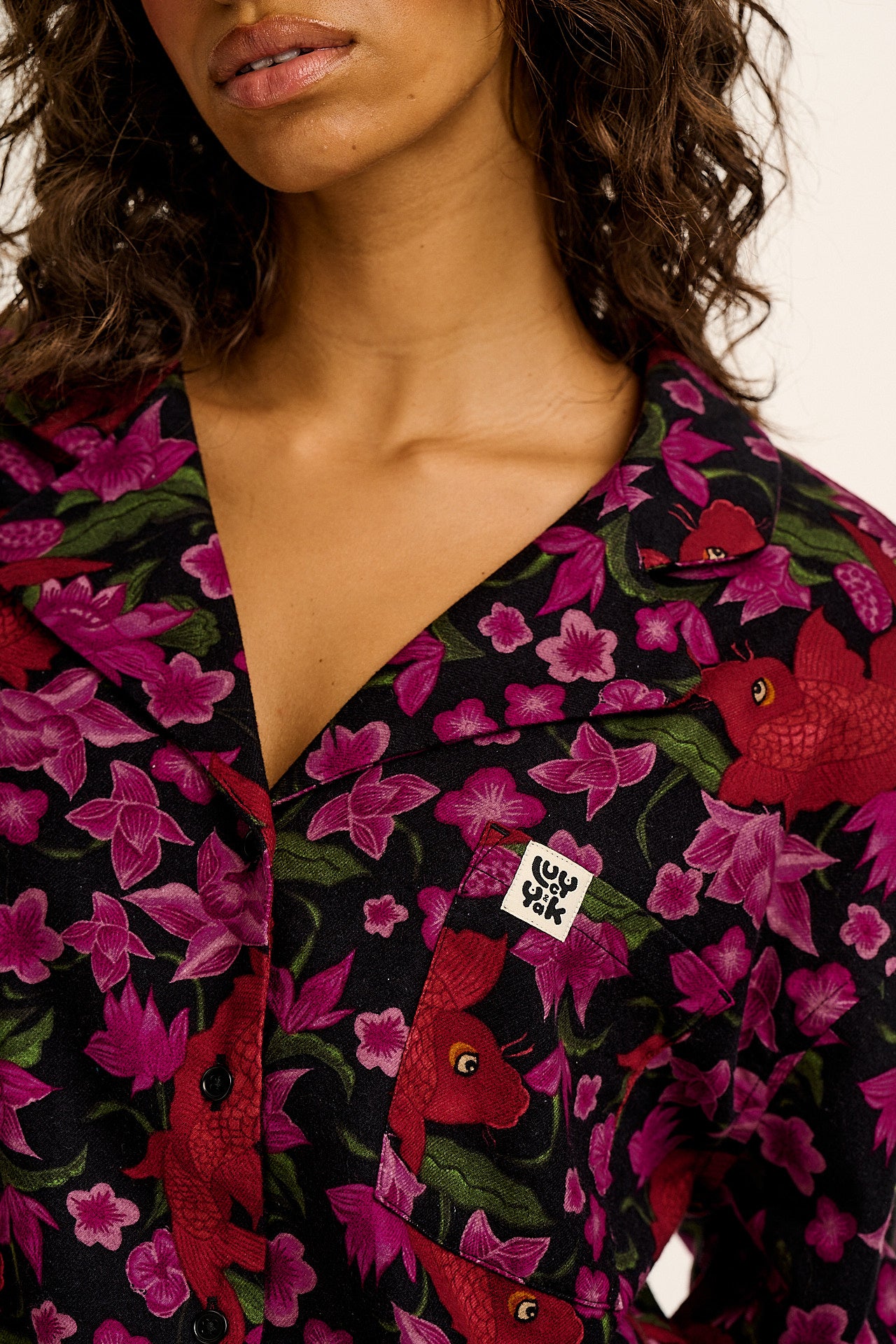 Dreamer - Brushed Cotton Pyjamas Set in Pink Koi