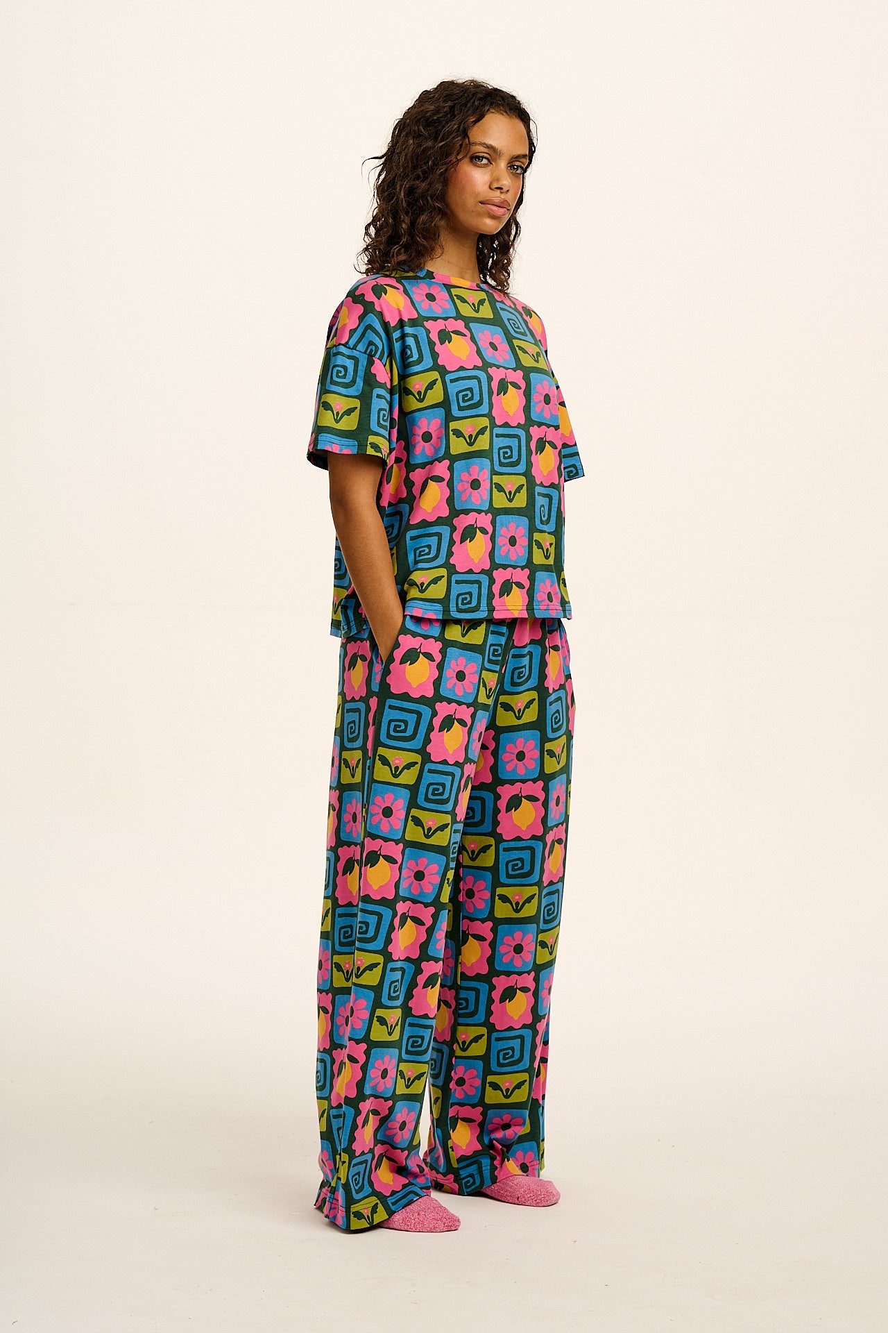Sabrina - Soft Cotton Pyjamas in Fruity Patchwork