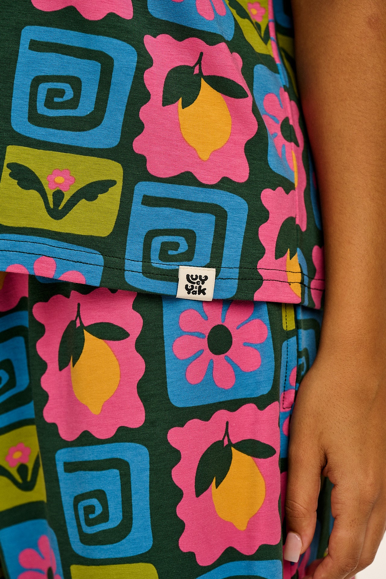 Sabrina - Soft Cotton Pyjamas in Fruity Patchwork