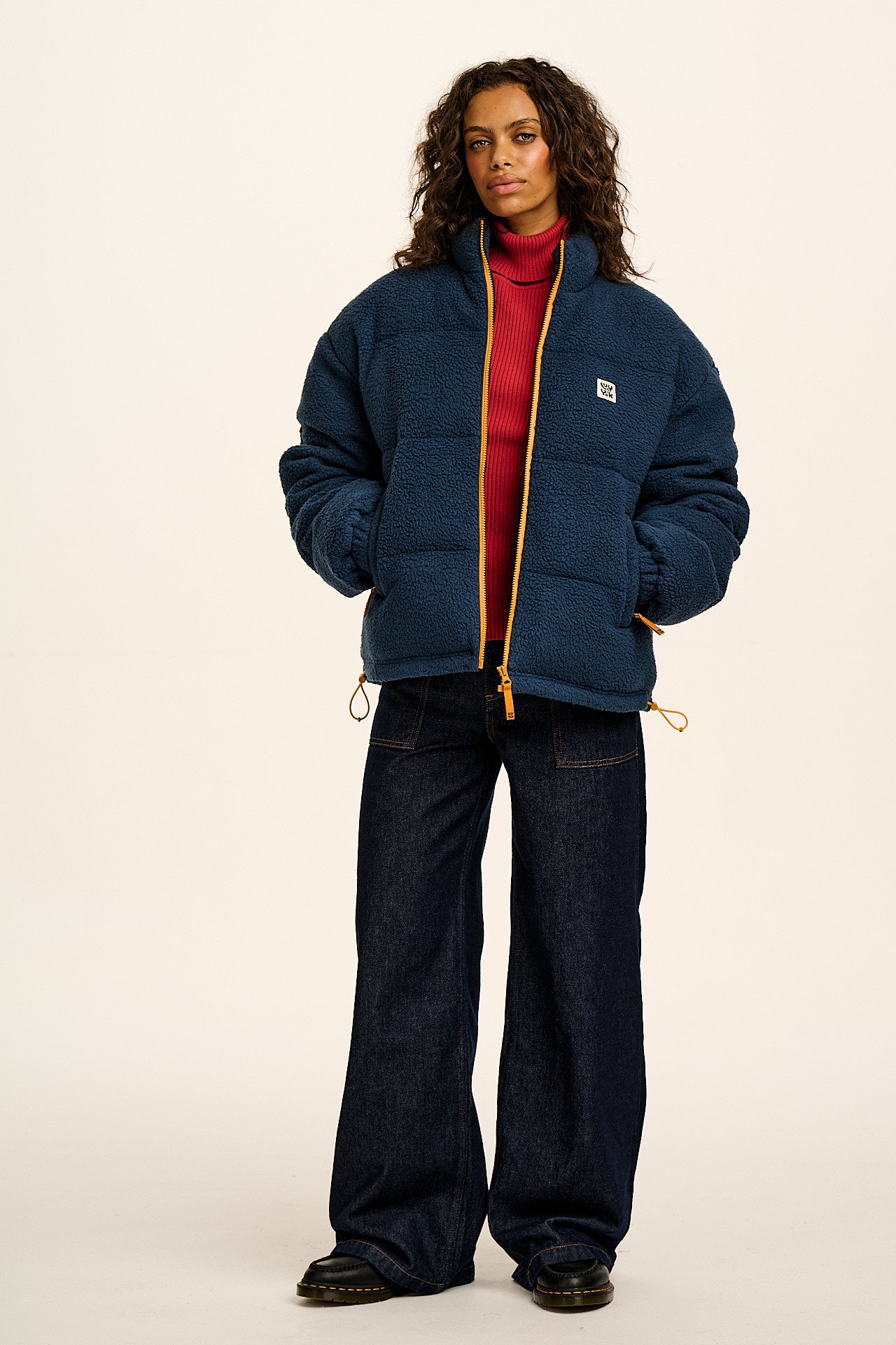 Paloma - Borg Puffer Jacket in Blue