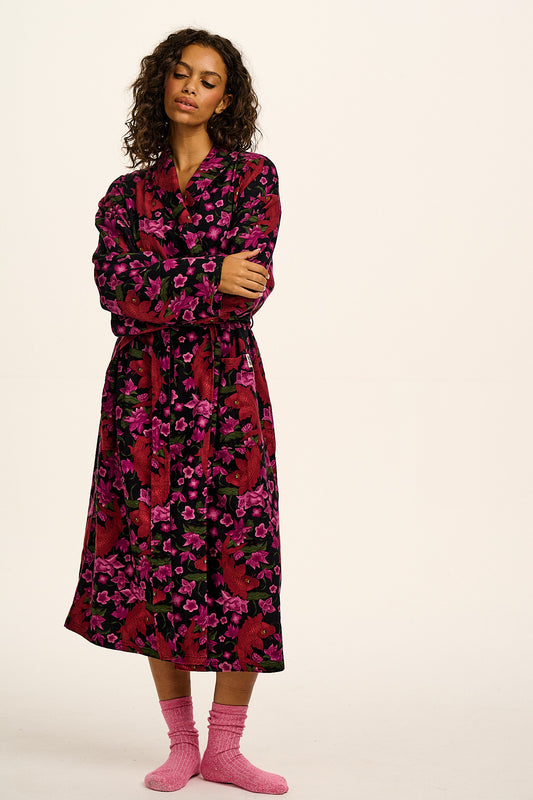 Braydon - Brushed Cotton Robe in Pink Koi