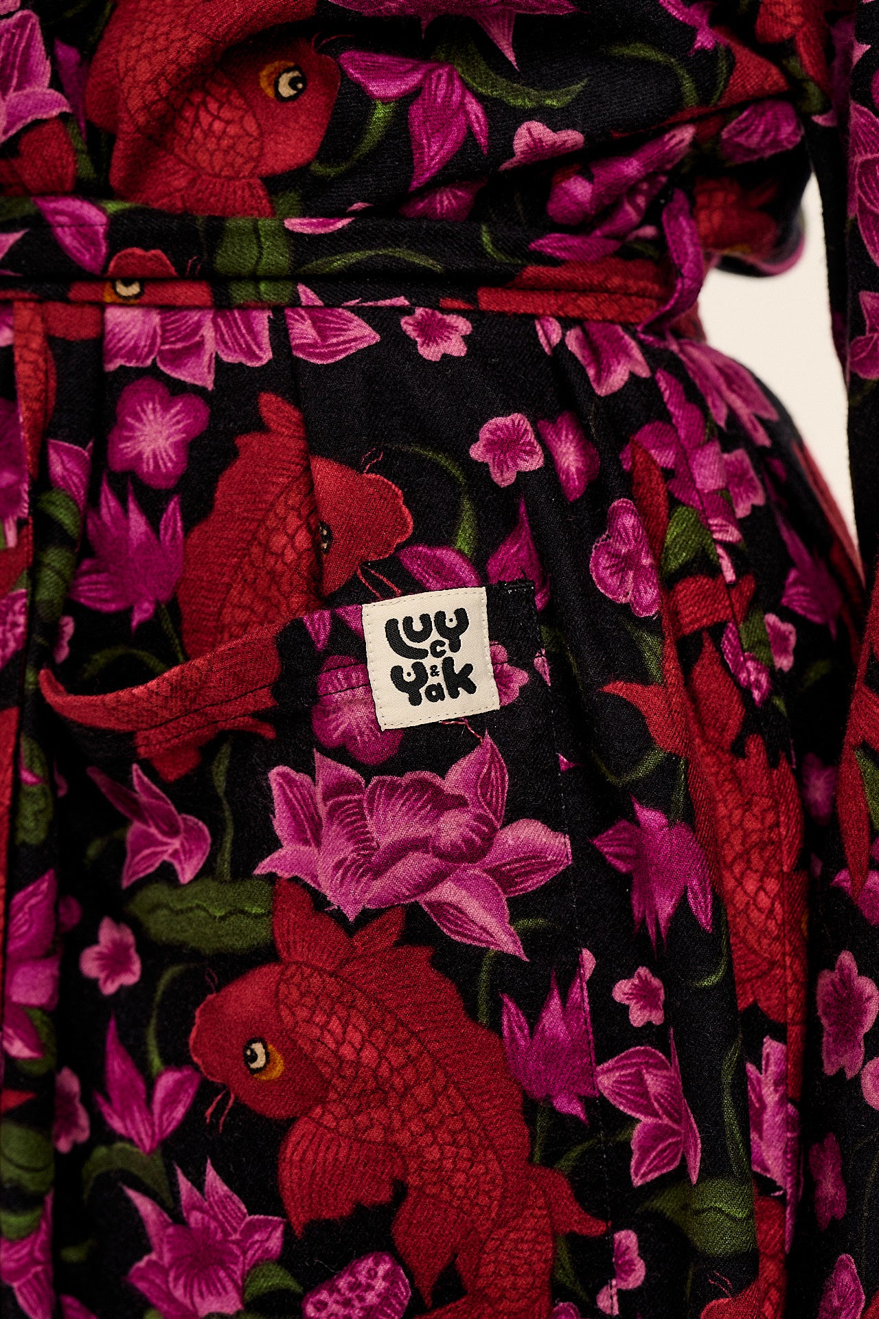 Braydon - Brushed Cotton Robe in Pink Koi