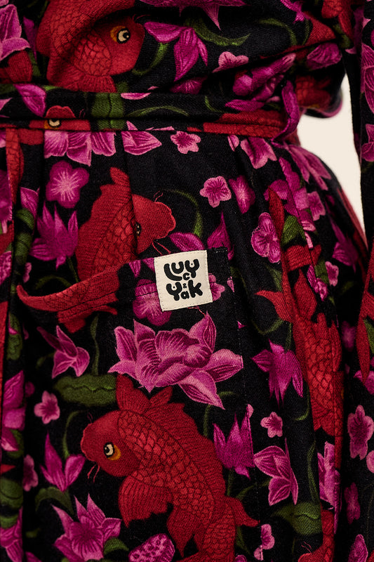 Braydon - Brushed Cotton Robe in Pink Koi