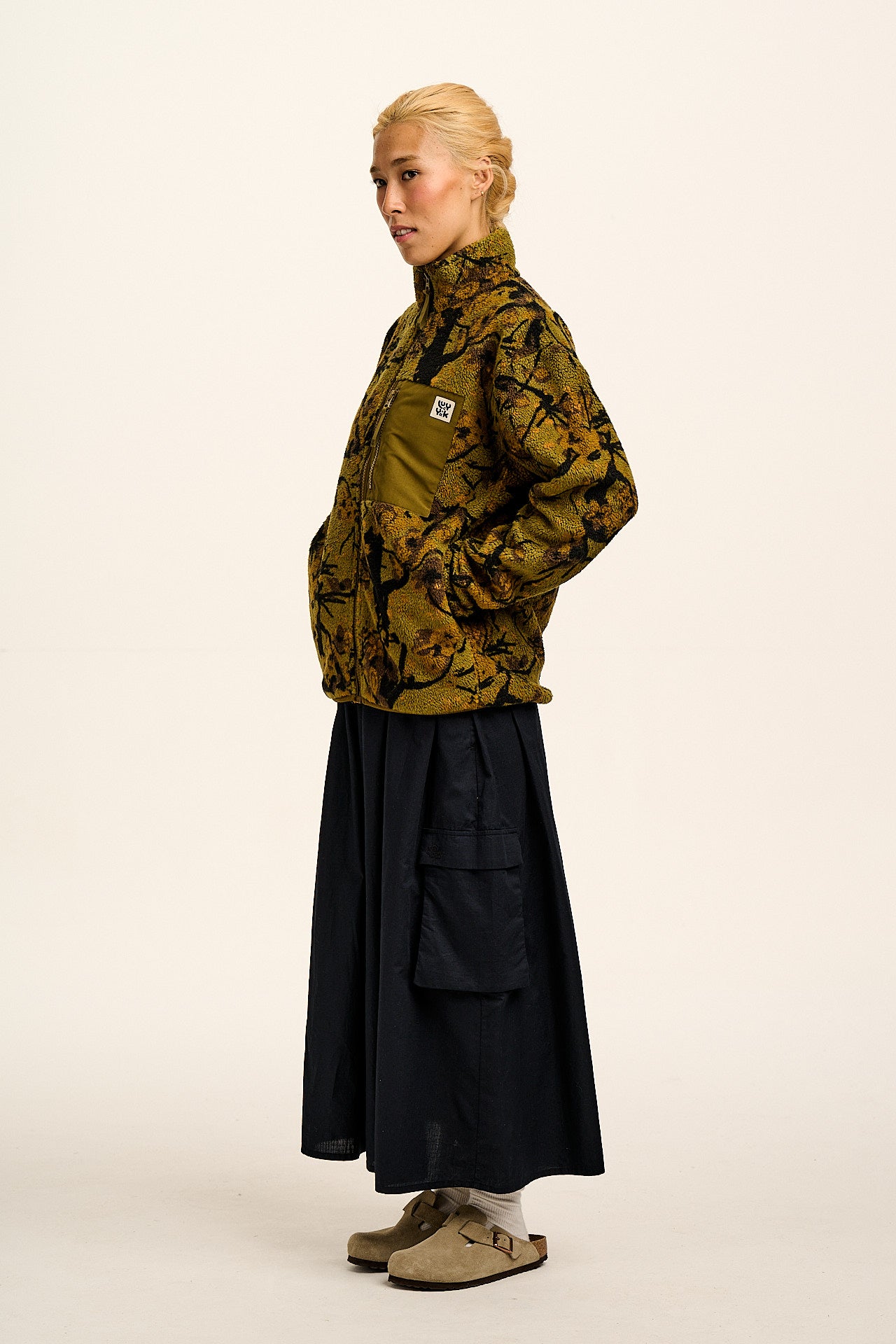 Harper - Borg Fleece Jacket in Green Blossom