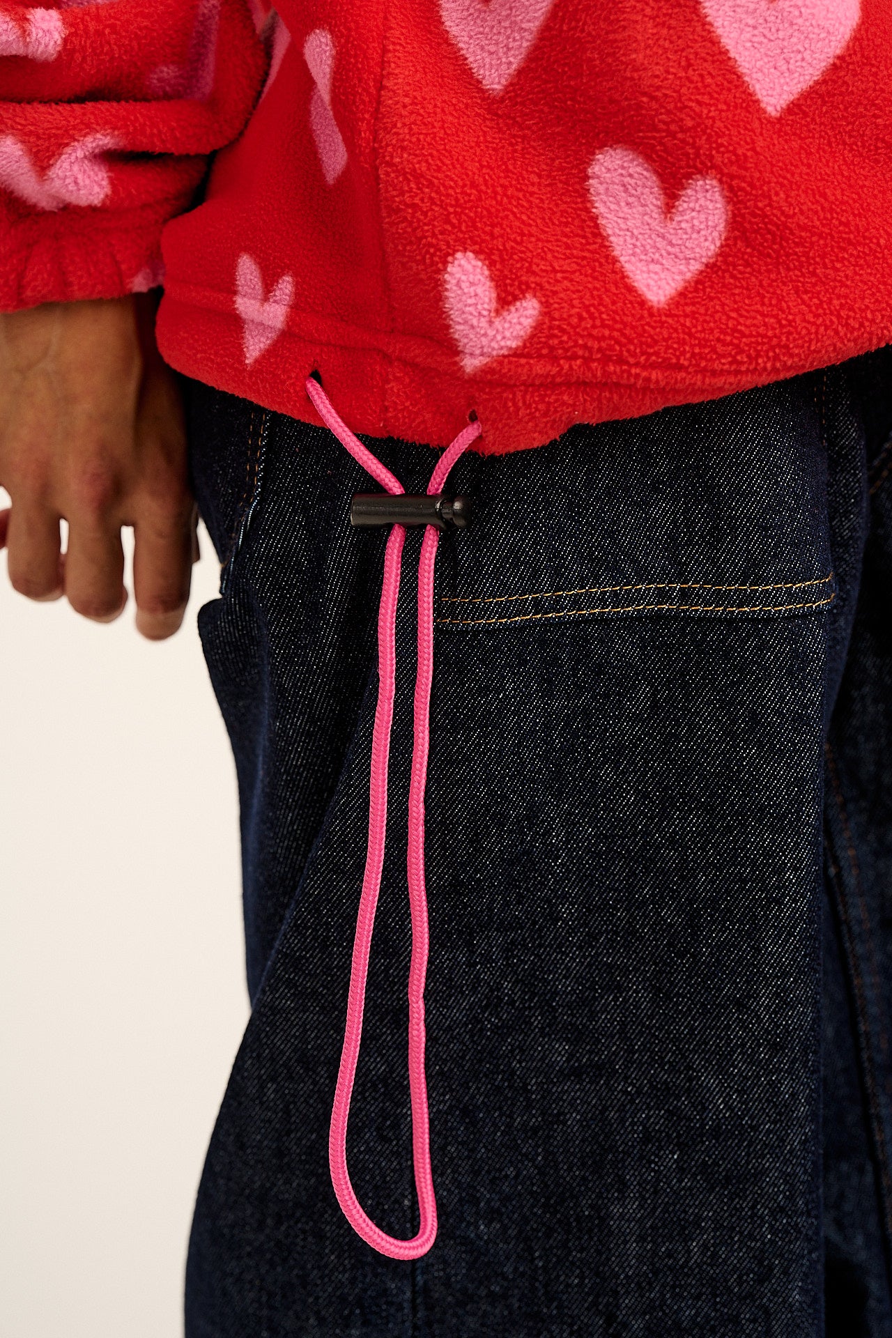 Stevie - Polar Fleece in Red & Pink Cupid