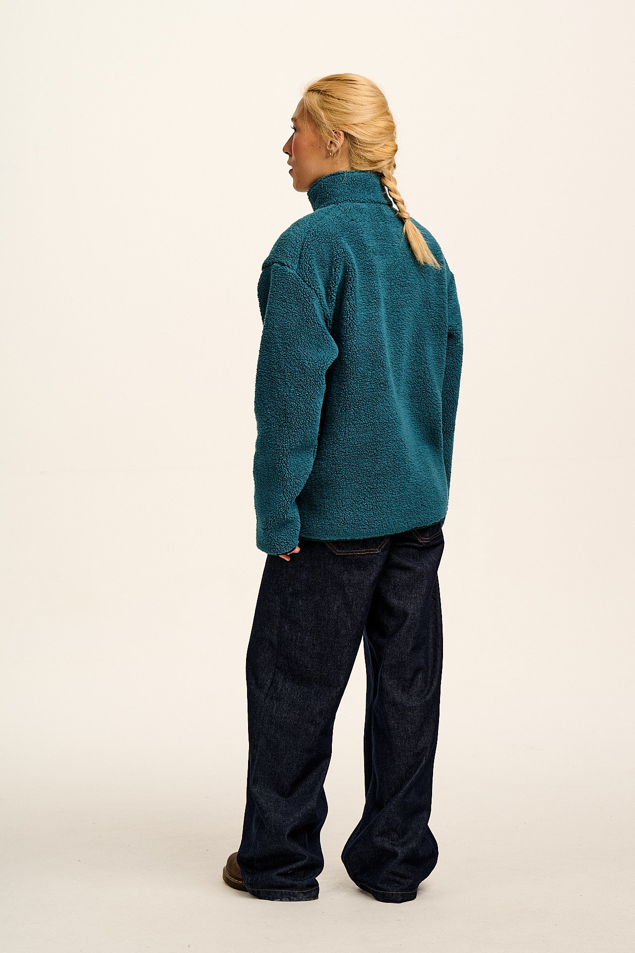 Harper - Borg Fleece Jacket in Teal