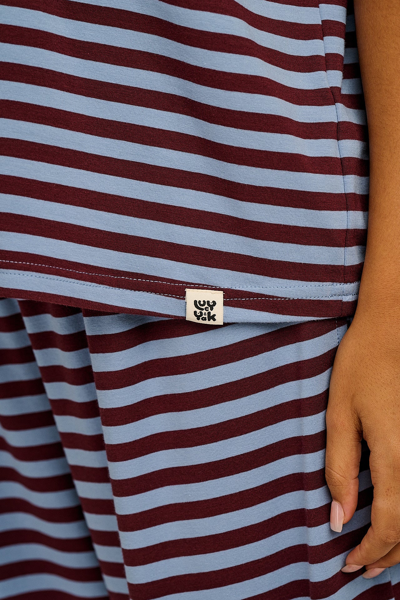 Sabrina - Soft Cotton Pyjamas in Grunge Stripe