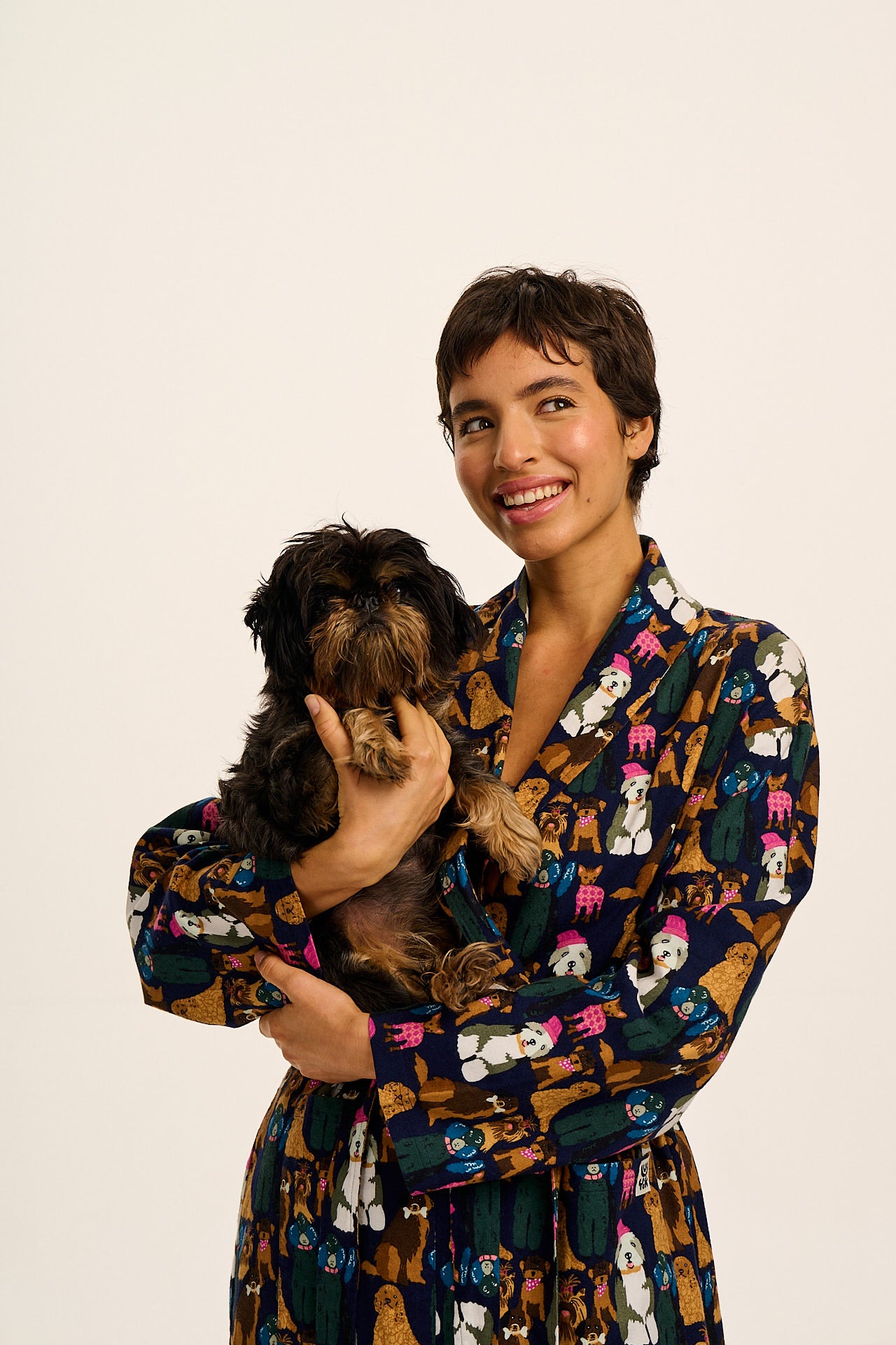 Braydon - Brushed Cotton Robe in Puppy Club Print