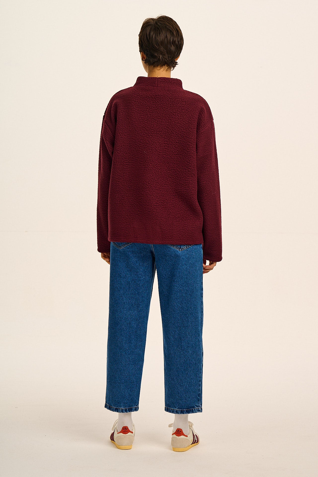 Manaia - Funnel Neck Polar Fleece in Windsor Wine