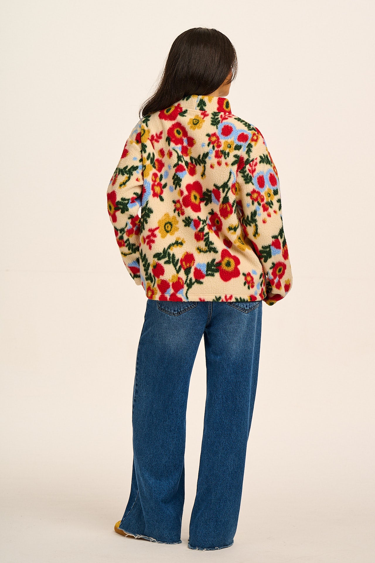 Manaia - Funnel Neck Polar Fleece in Follow Trails Floral