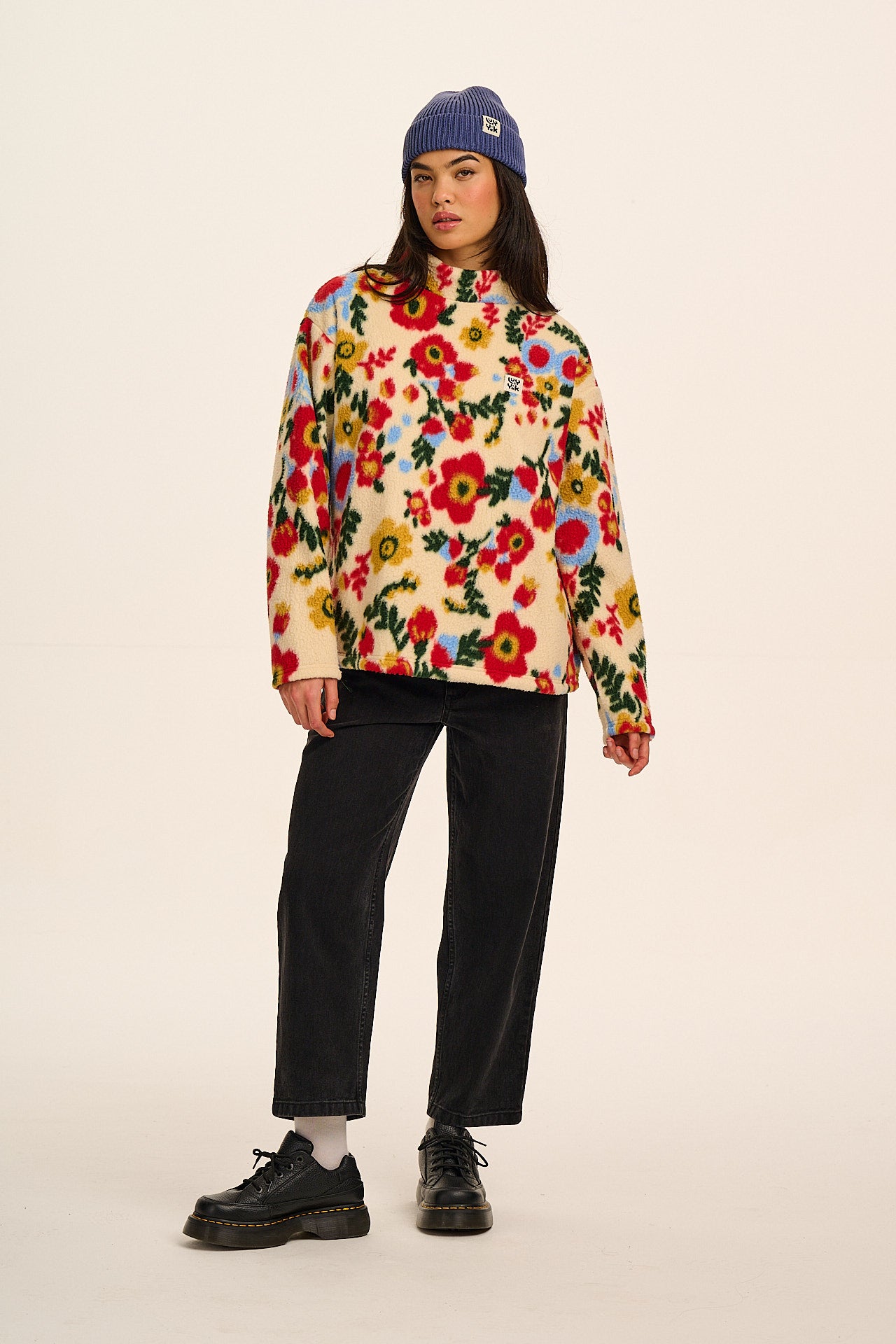 Manaia - Funnel Neck Polar Fleece in Follow Trails Floral