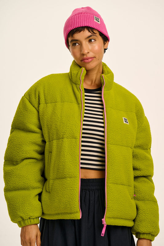 Paloma - Borg Puffer Jacket in Green