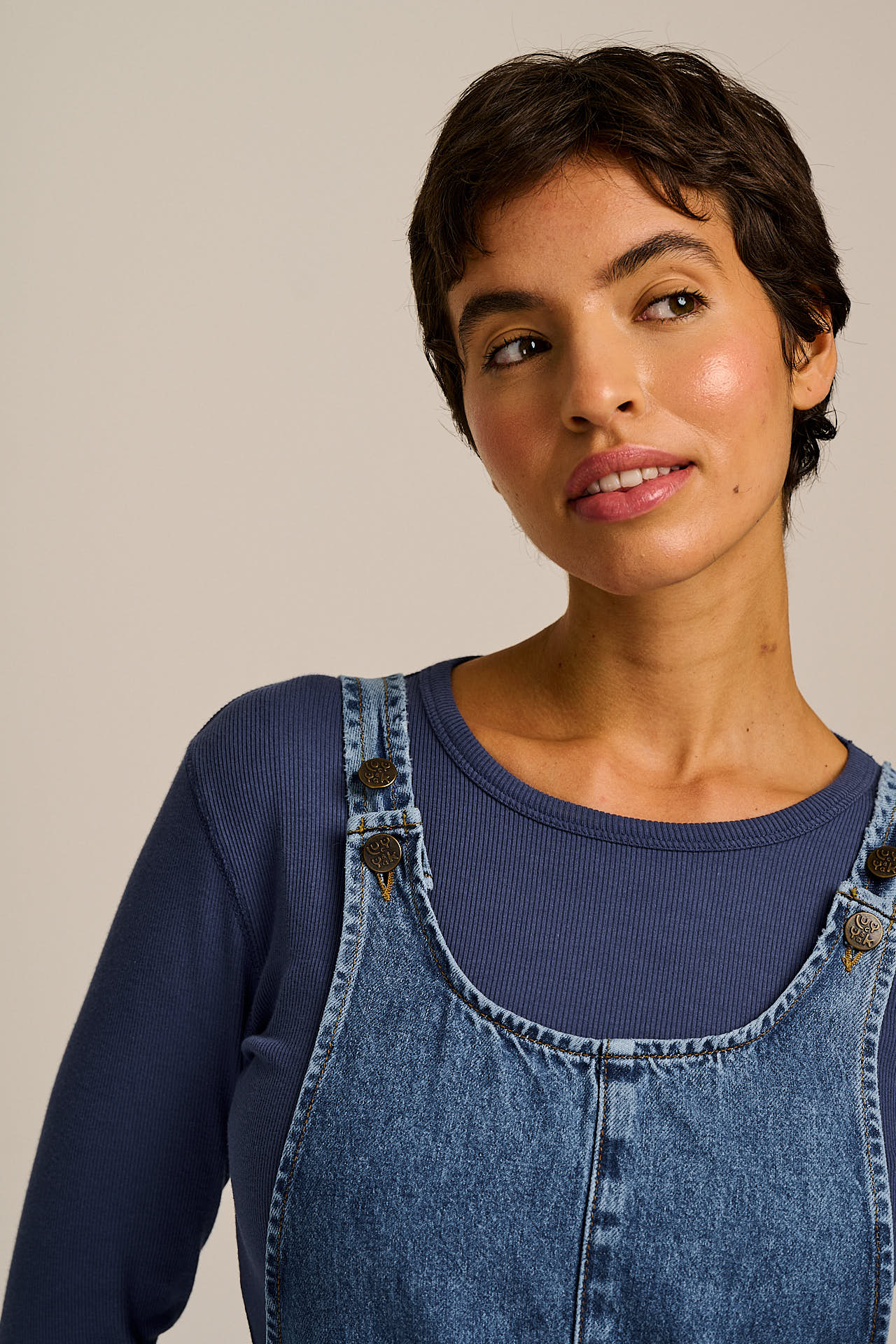 Ara - Denim Dungarees in New Mid Wash